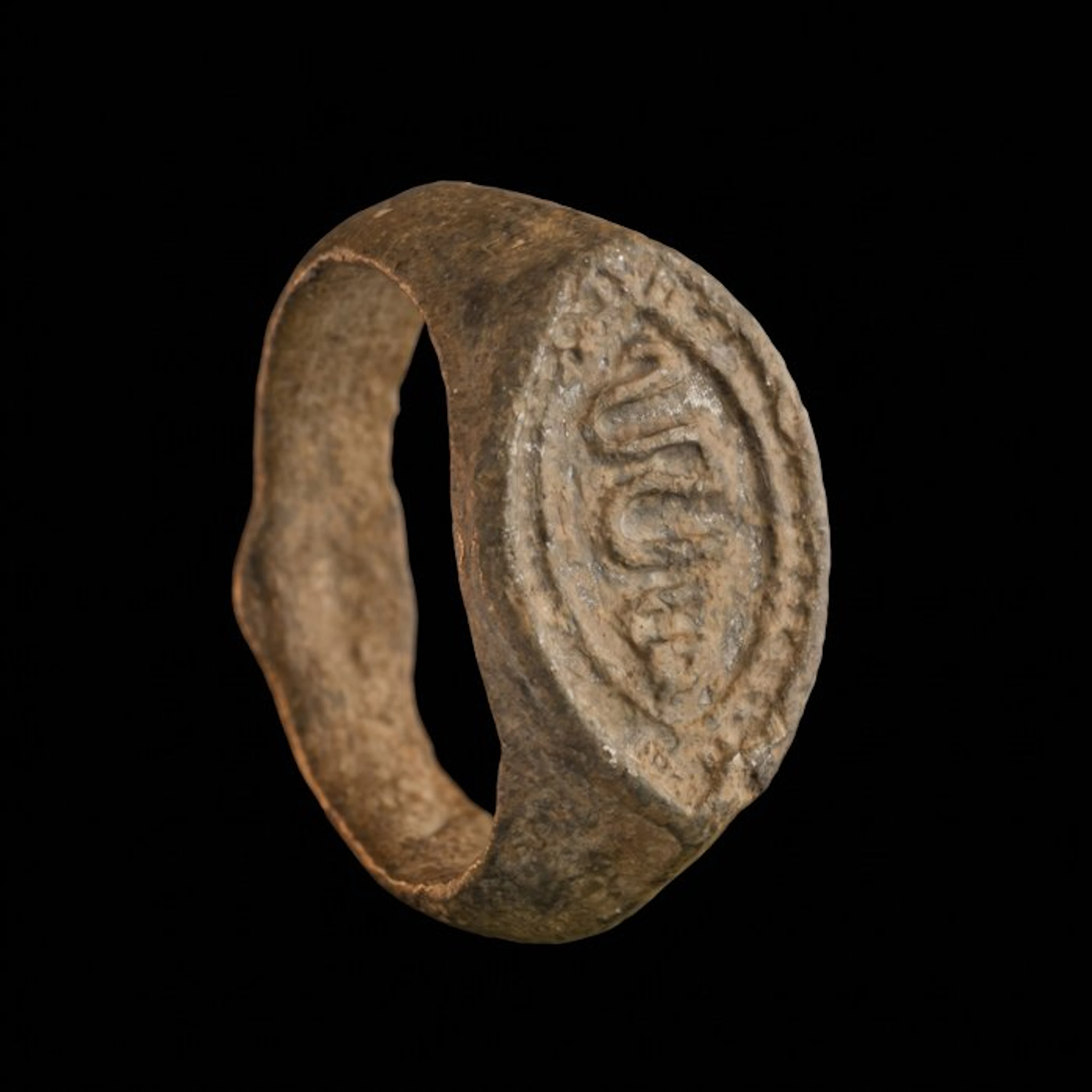 Medieval Bronze Rare Ottoman “Bismillah” Ring —...