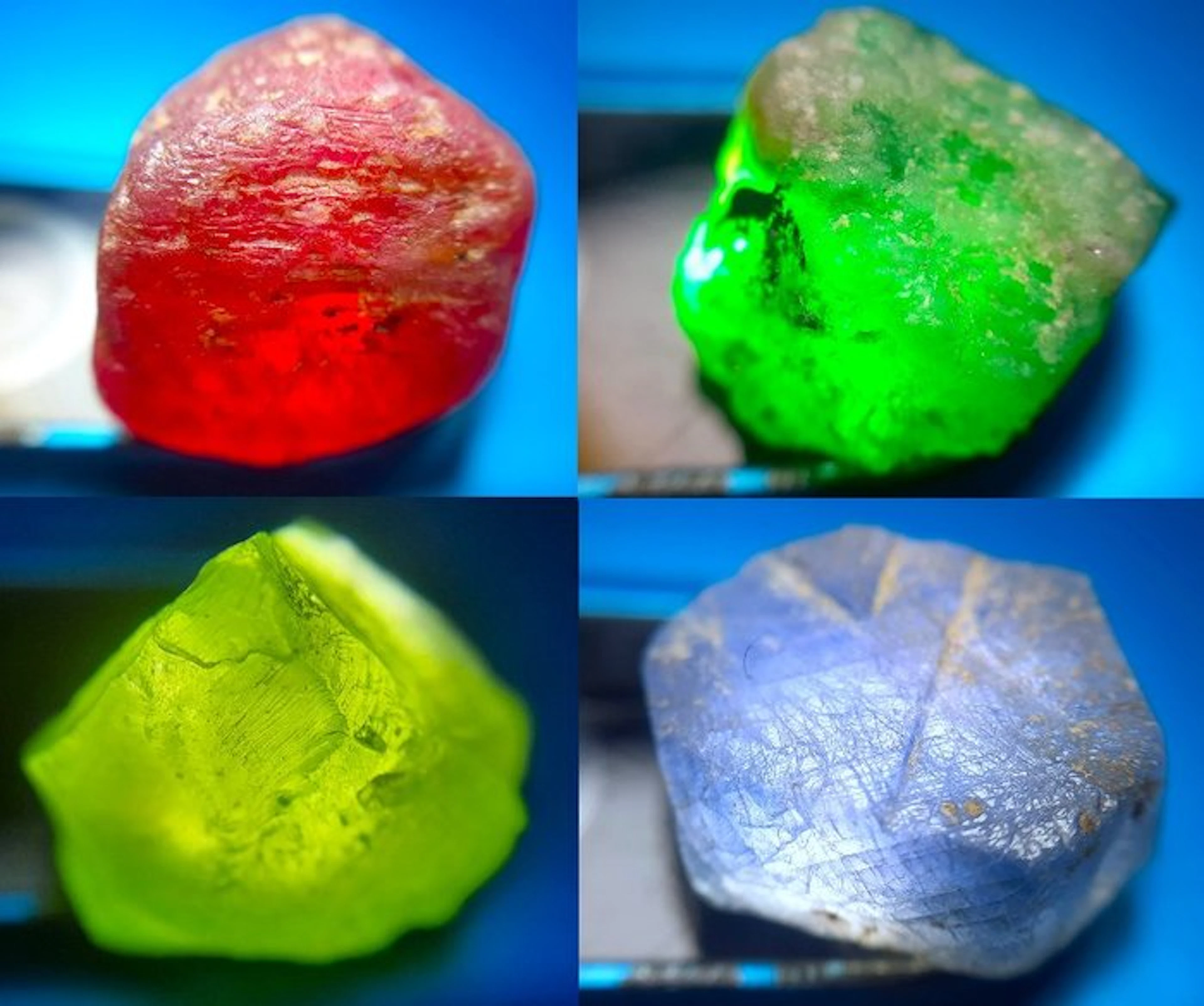 39.1 ct - POKER GEMS - Natural Emerald, Ruby, Sapphire, Peridot Rough- 7.82 g