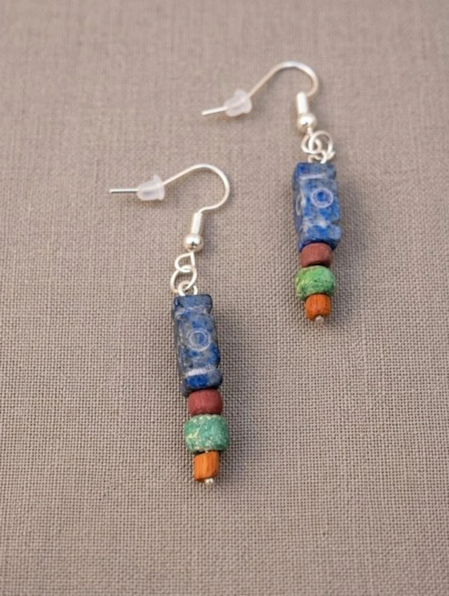 Ancient Egyptian Lapis lazuli Earrings - 3.5 cm (No reserve price)