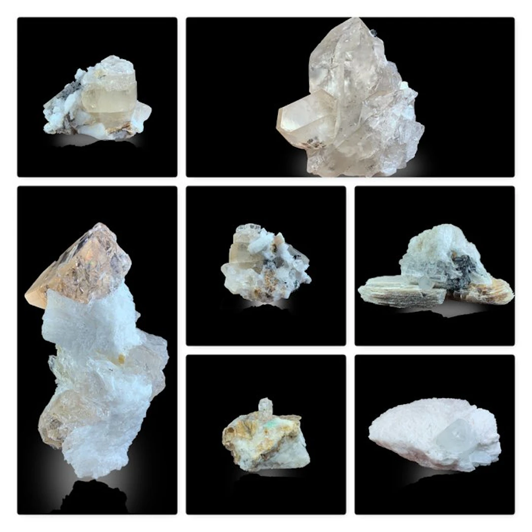 Topaz Crystal Specimens with Apatite on Matrix –...