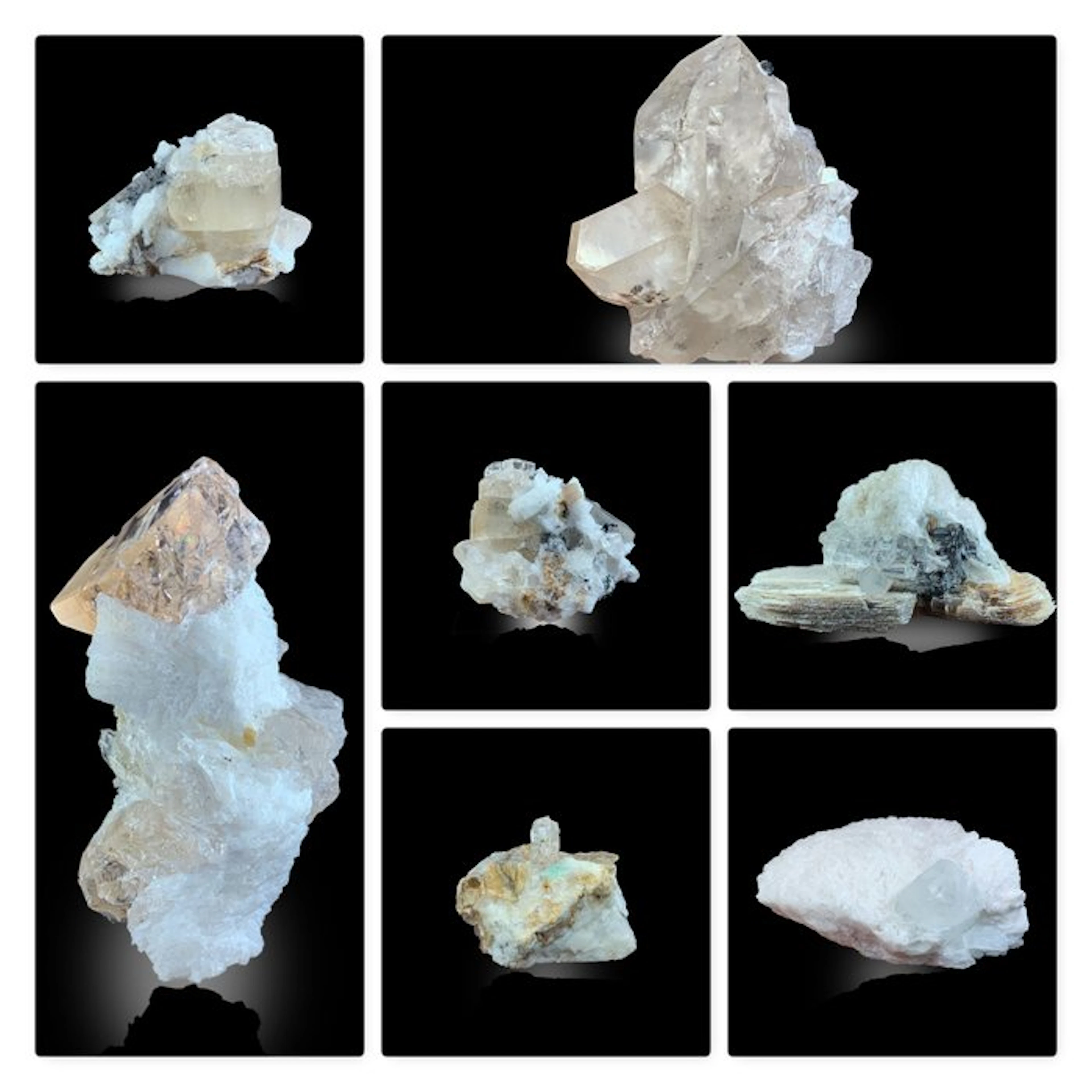 Topaz Crystal Specimens with Apatite on Matrix –...