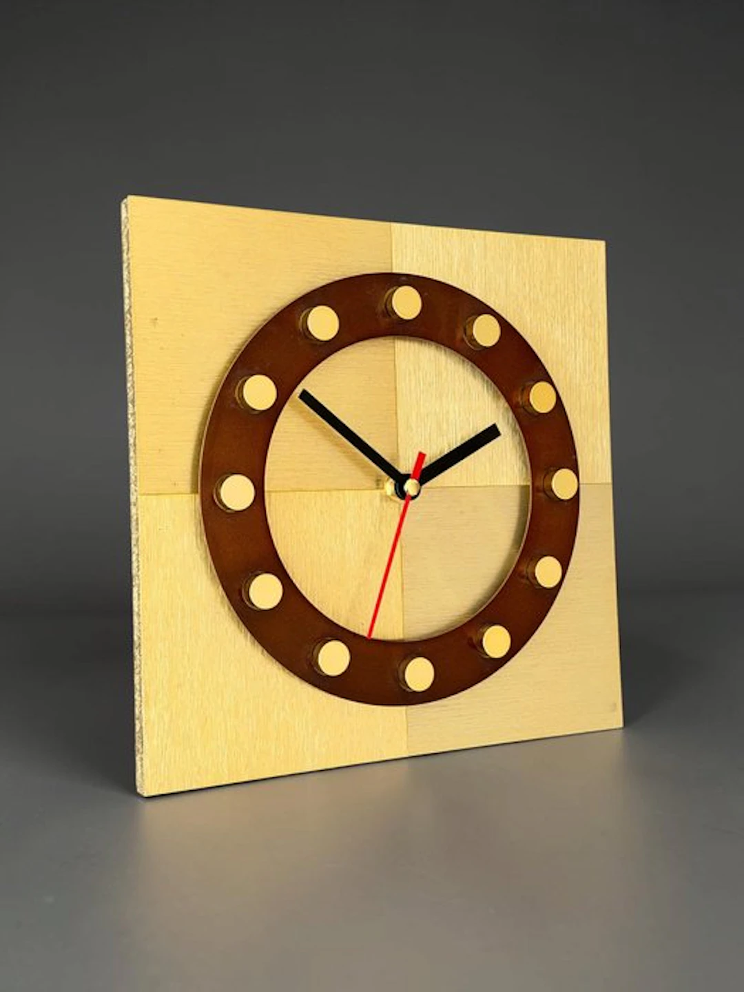 Wall clock - Juwelier Hörl Prototype - Mid-century modern Brass - 1970-1980