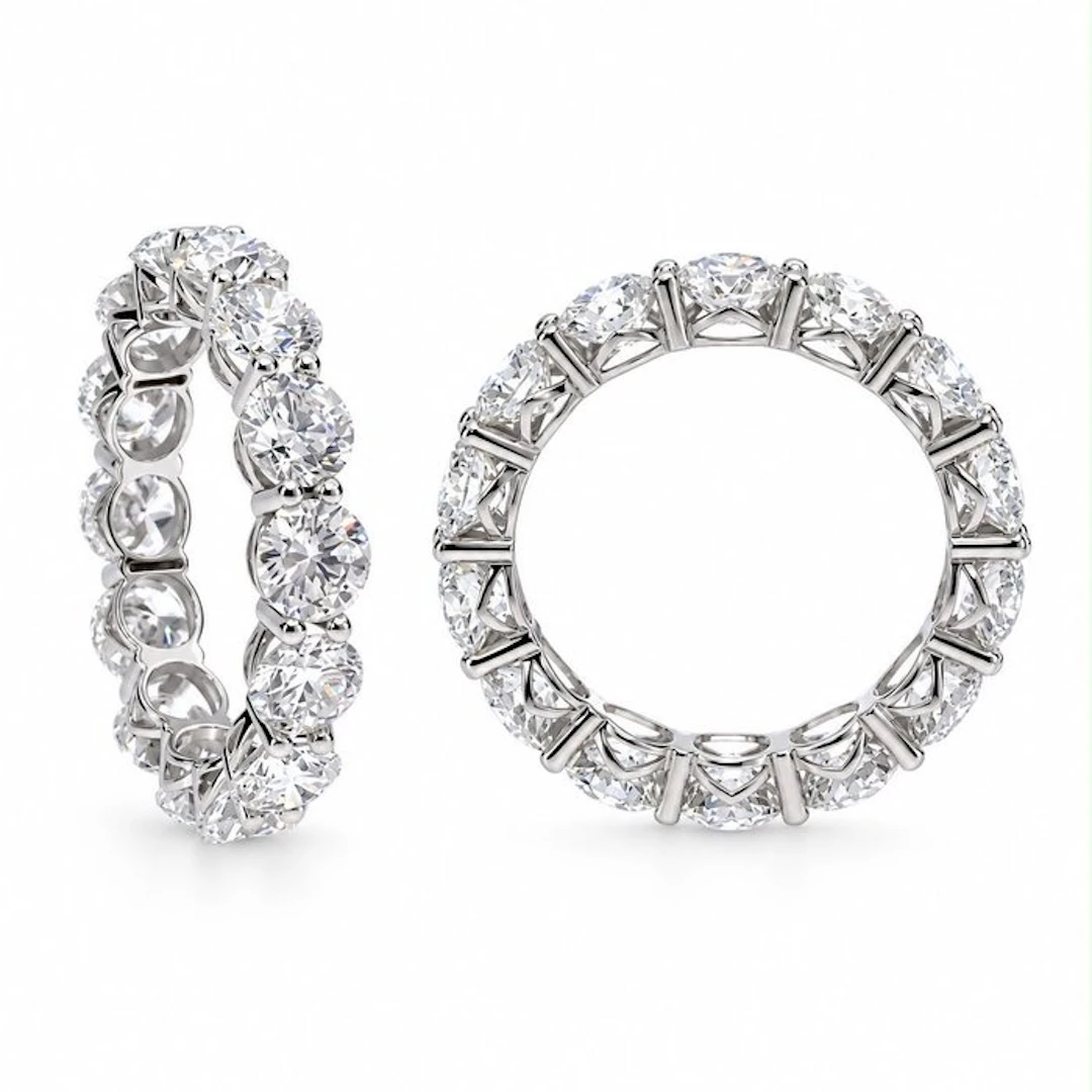 No reserve price - Ring - 14 kt. White gold - 4.06ct. tw. Diamond (Lab-grown)