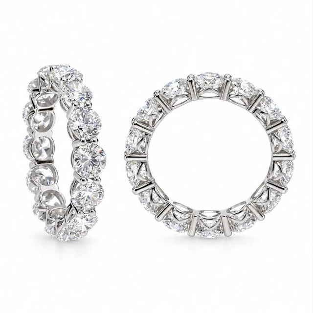 No reserve price - Ring - 14 kt. White gold - 4.06ct. tw. Diamond (Lab-grown)