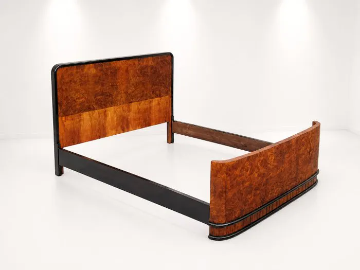 Osvaldo Borsani - Bed - Burr walnut, Ebony, Rosewood - Bed Osvaldo Borsani