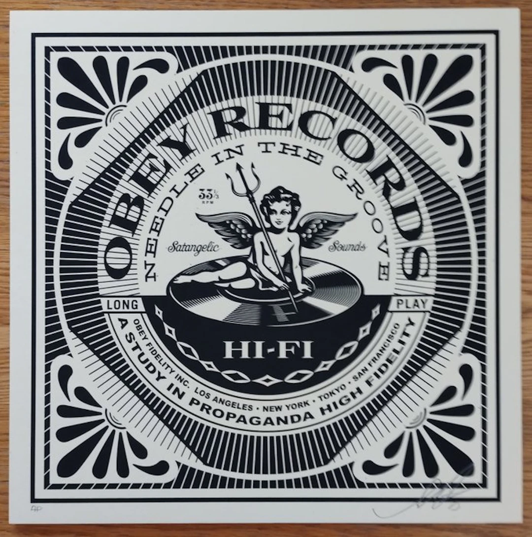 Shepard Fairey (OBEY) (1970) - Satangelic Sounds (artist proof) No Reserve