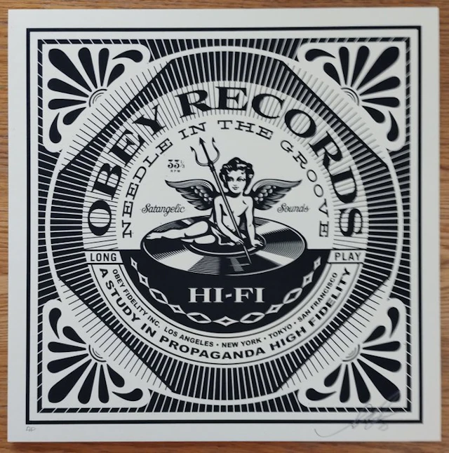 Shepard Fairey (OBEY) (1970) - Satangelic Sounds (artist proof) No Reserve