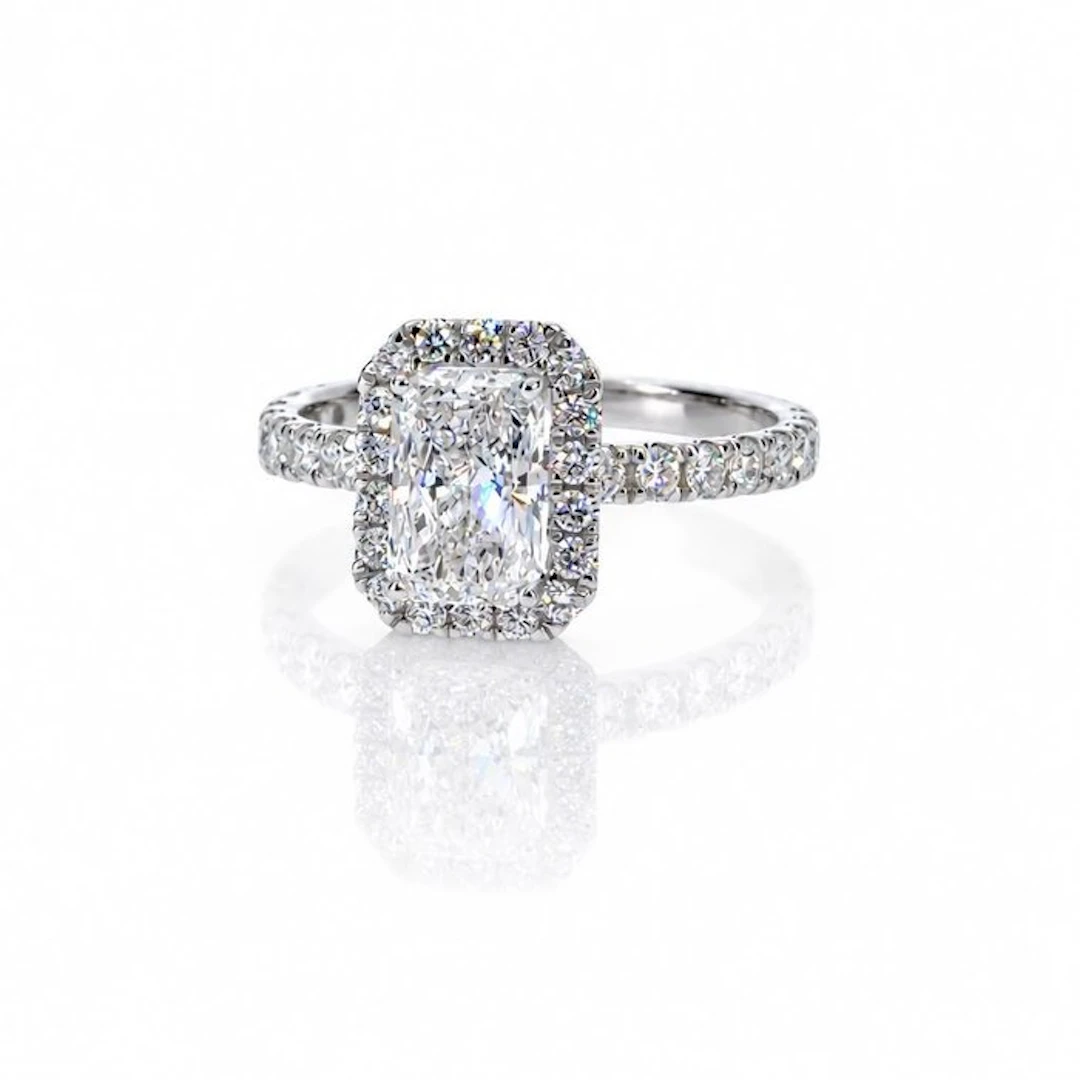 No reserve price - Ring - 14 kt. White gold - 1.08ct. tw. Diamond (Lab-grown)
