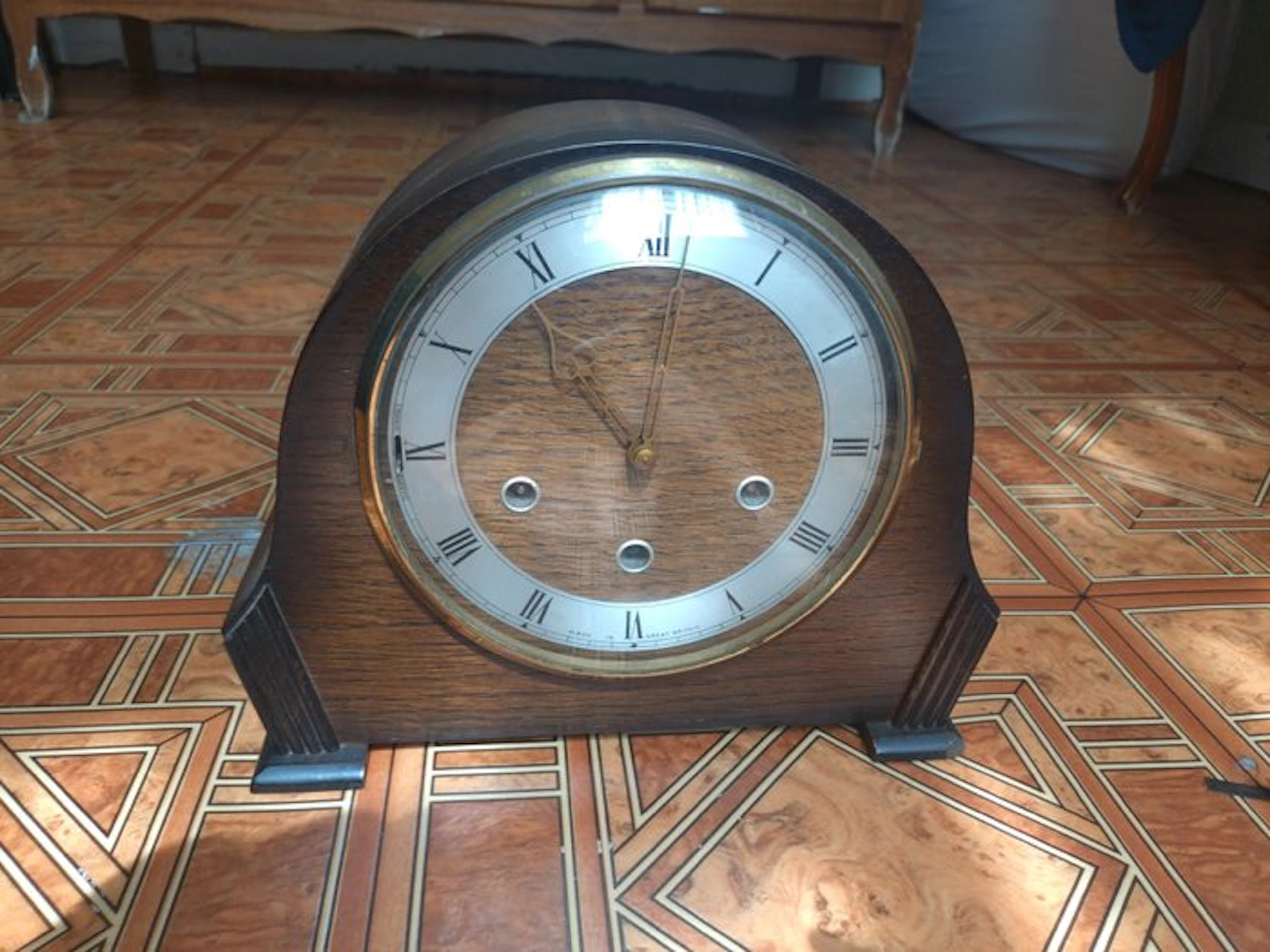 Clock - Smiths - Art Deco Wood, Brass, Copper - 1950-1960