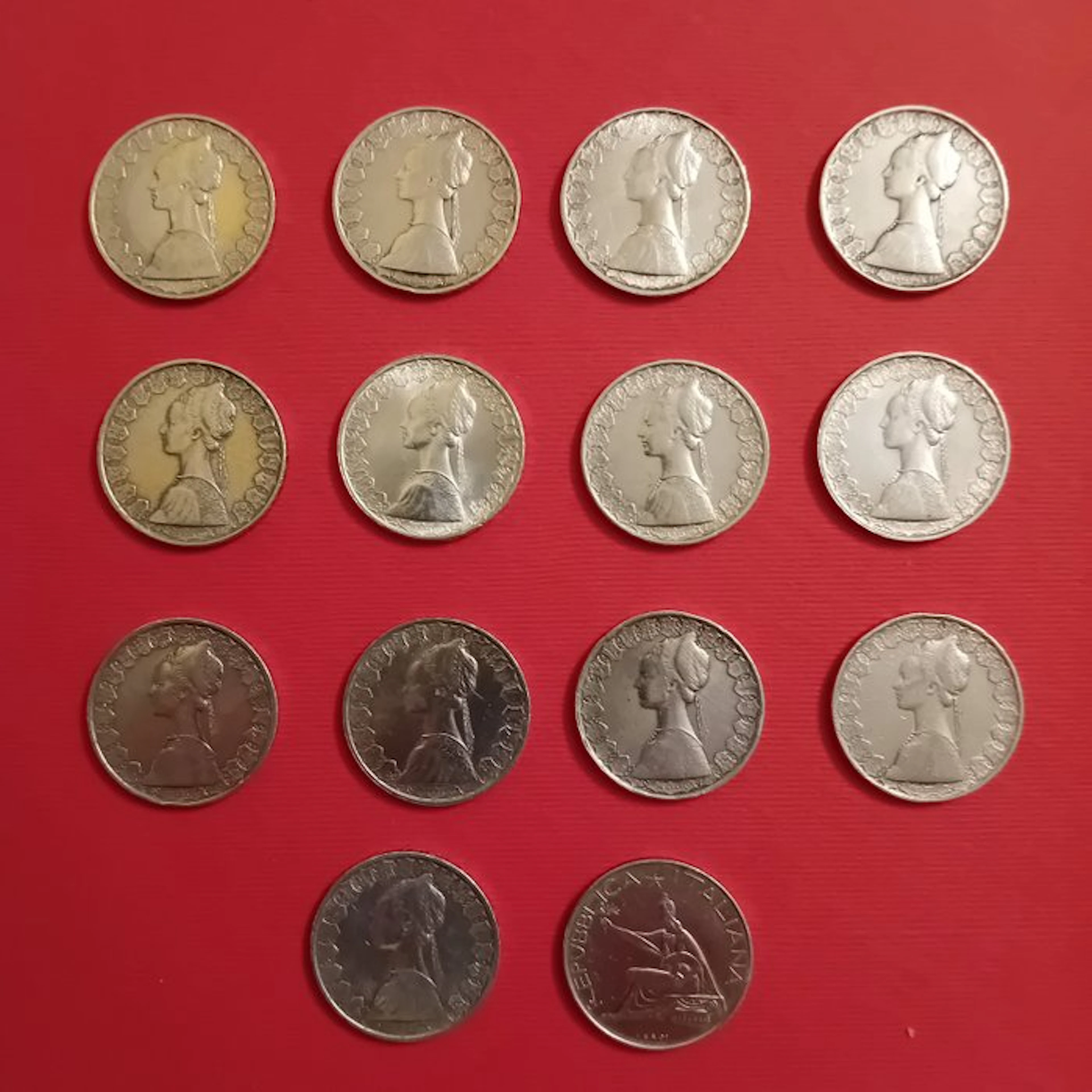 Italy. 500 Lire 1958/1966 (14 monete)