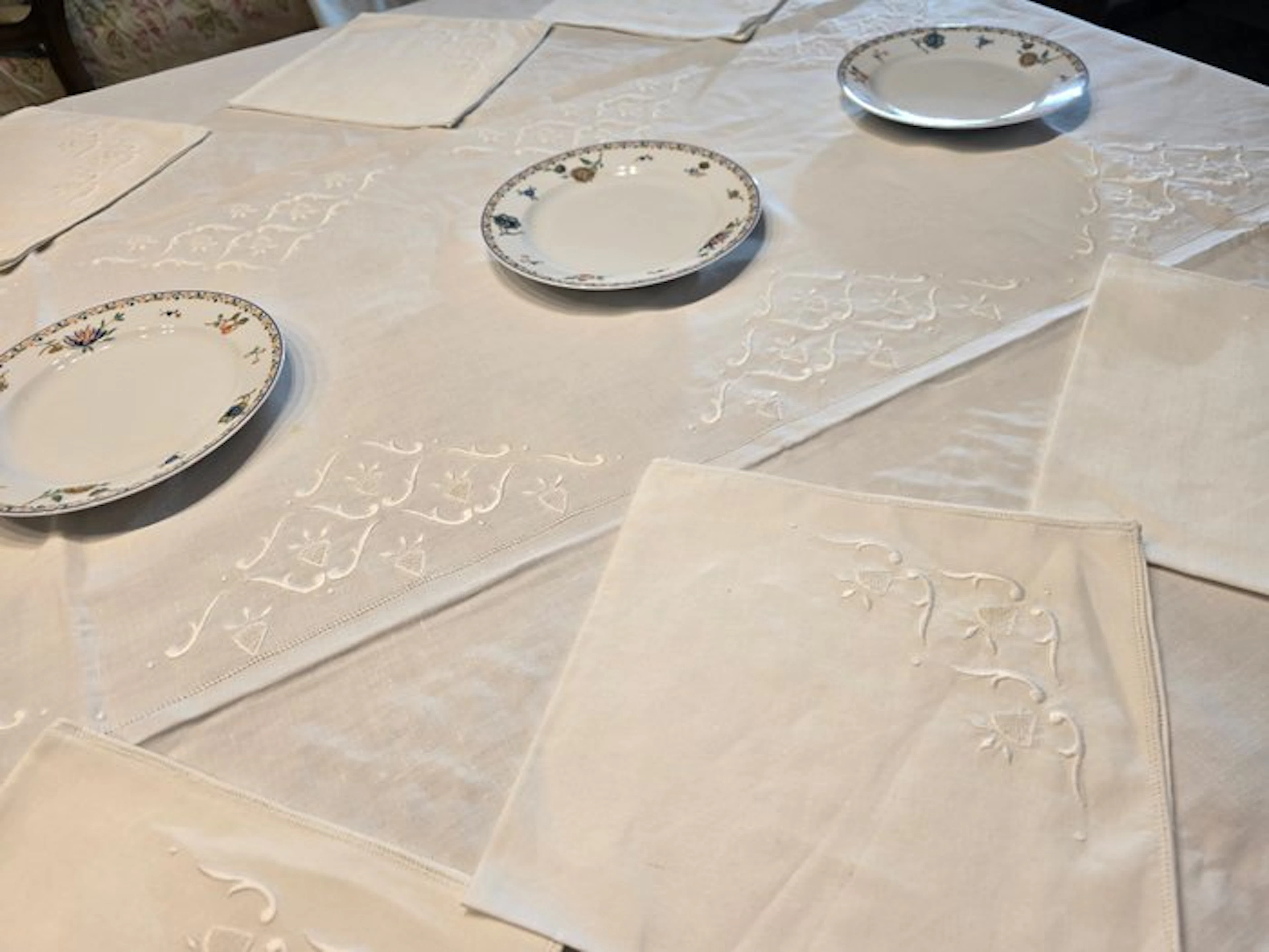 Tablecloth (13) - 285 cm - 147 cm - Ancient trousseaus