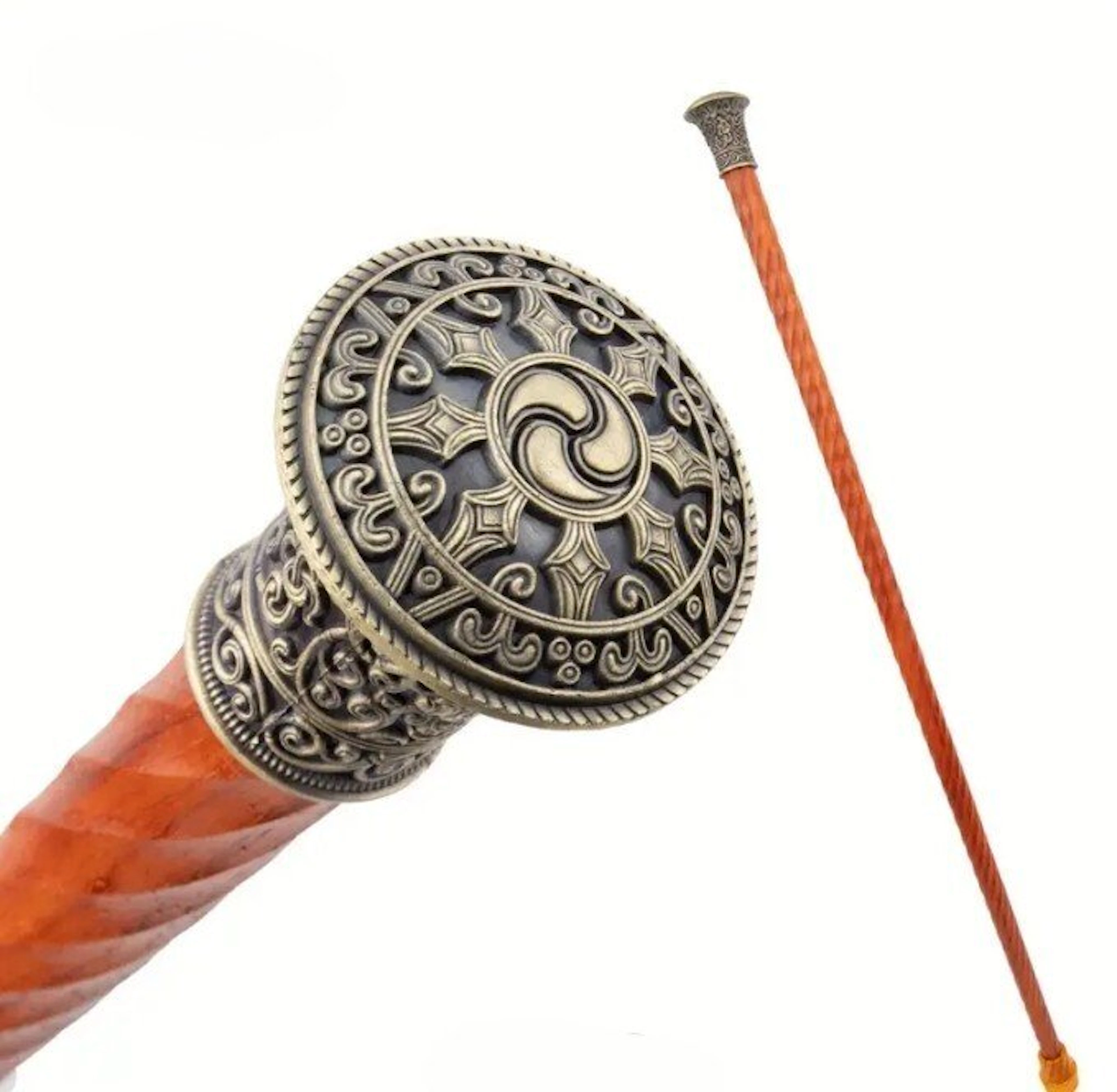 Walking stick - Metal, Magnificent *** Gentleman's Walking Cane *** - wooden