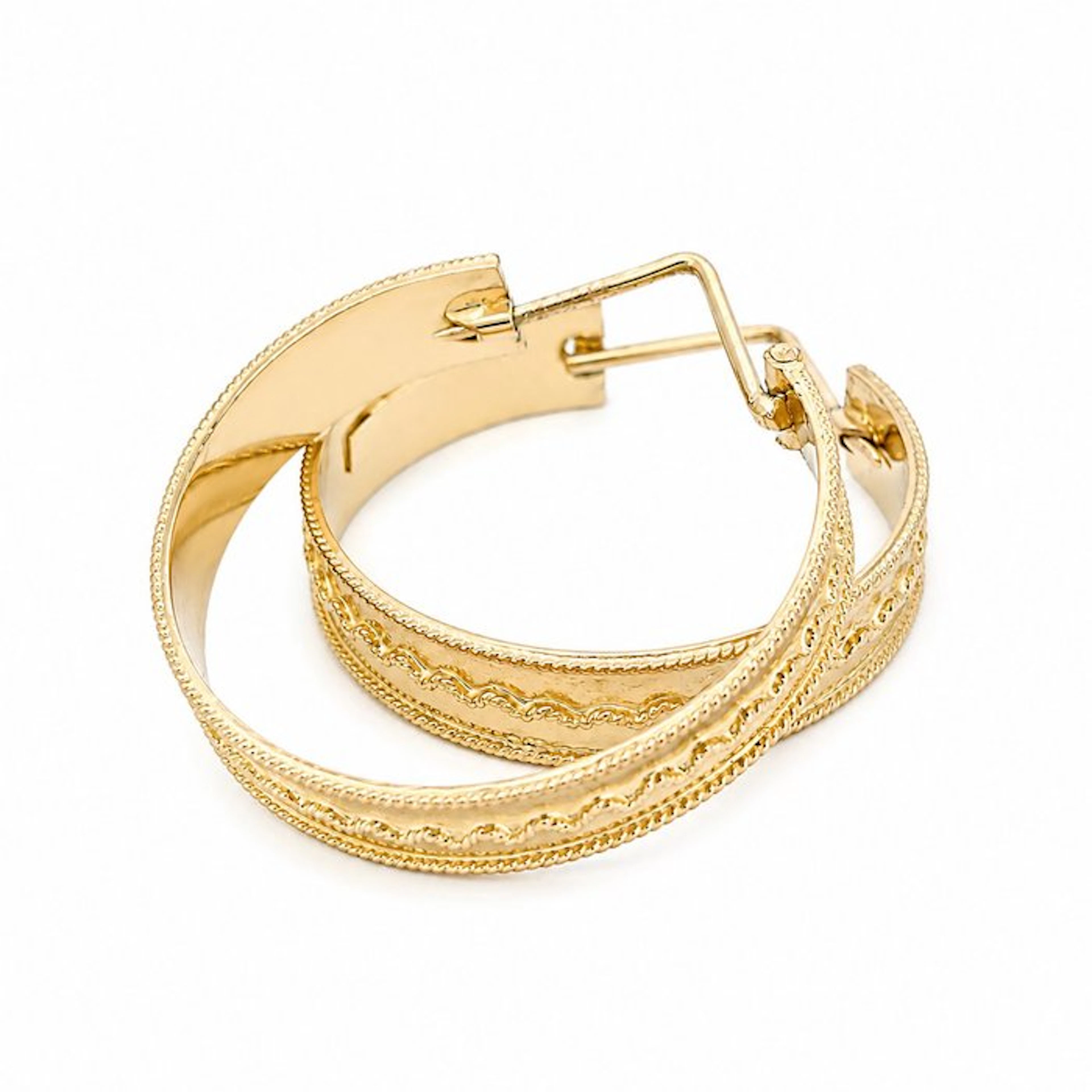 Earrings - 18 kt. Yellow gold - Made in Italy - Handmade