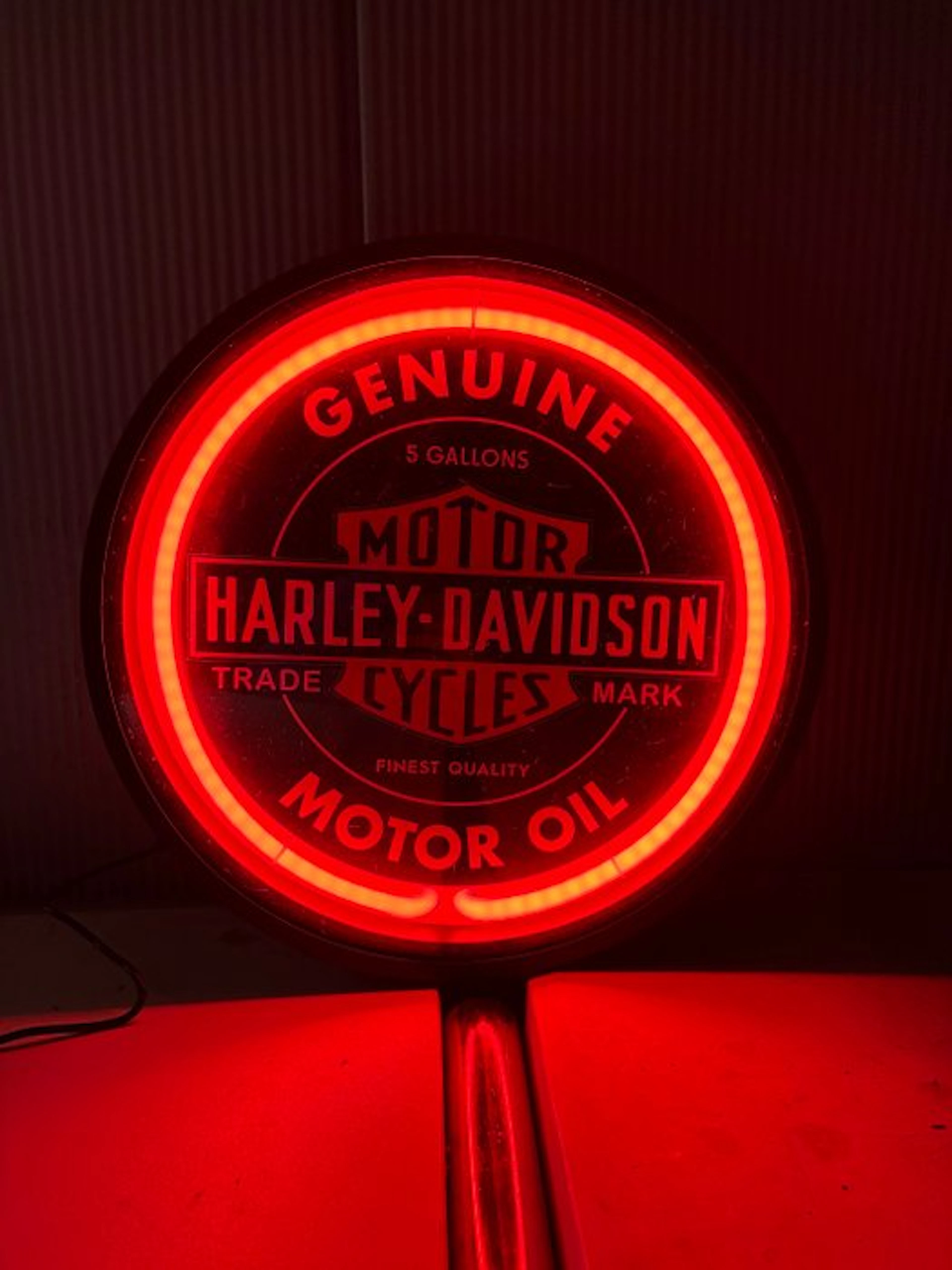Harley-Davidson – Genuine Motor Oil – Red Neon Sign –...