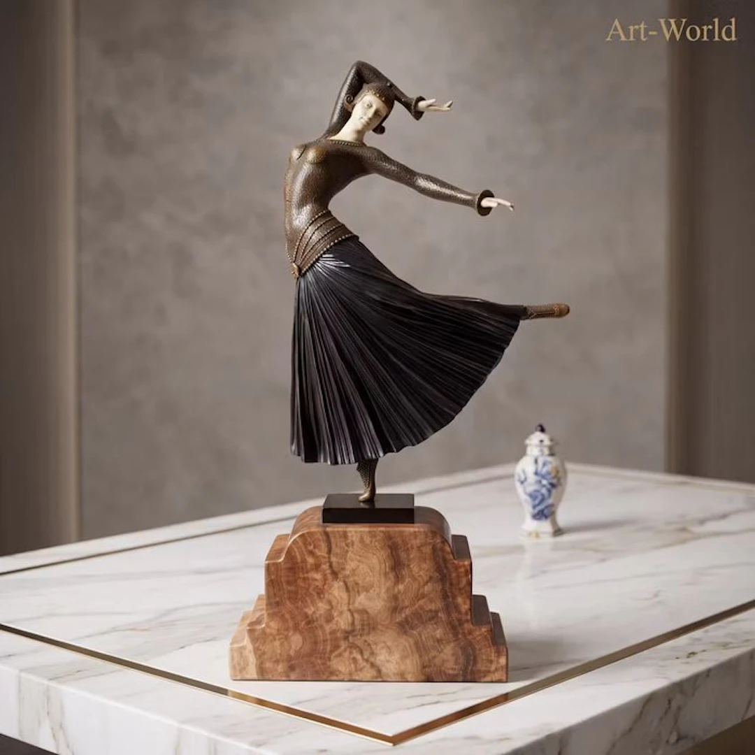 Statue, Naar Demétre Chiparus: “Ayouta" 47 cm / 7 kg - 47...