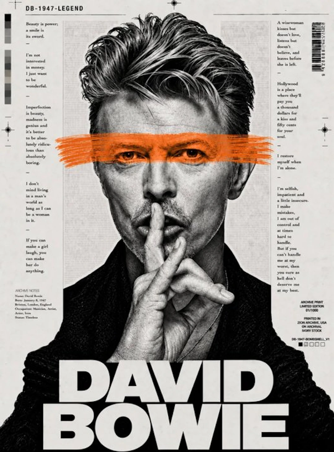 Eric Brumette - DAVID BOWIE CHUT - Toile L - LIMITED EDITION