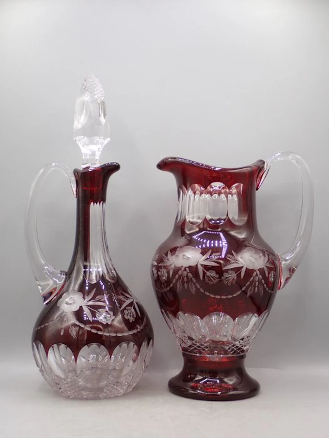 Carafe (2) - Glass - Bohemian cut crystal
