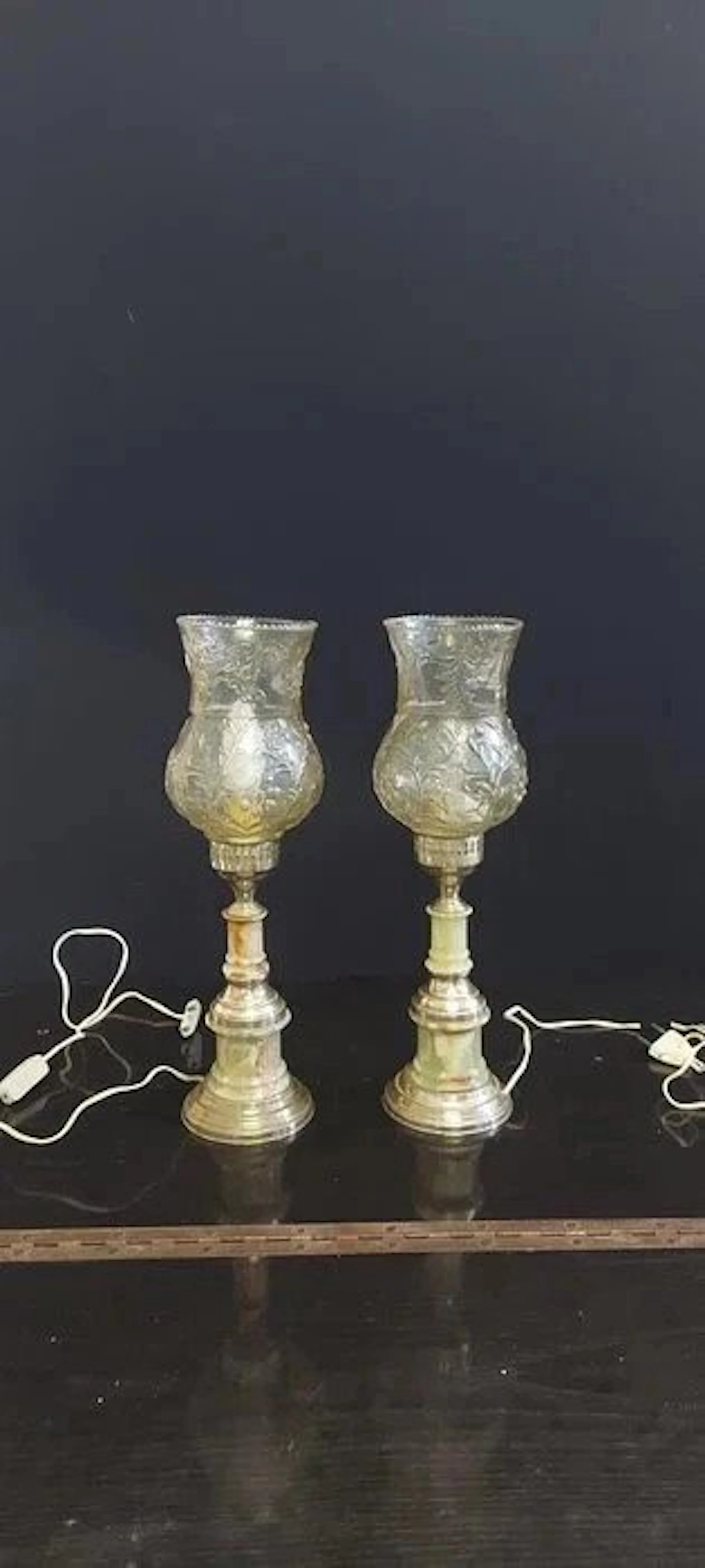 Table lamp - Silver, Marble