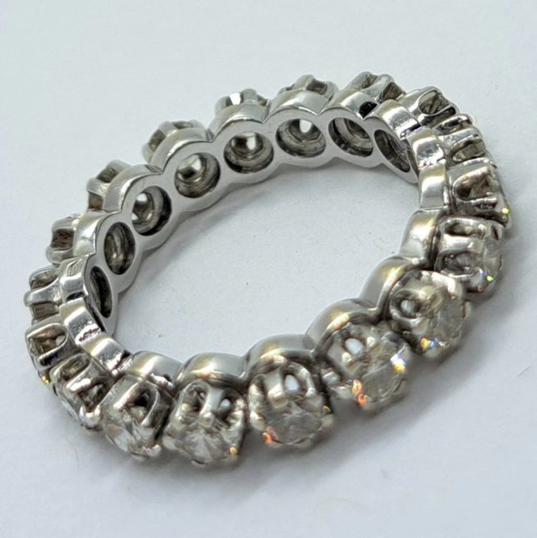 Engagement ring - 18 kt. White gold - 0.90ct. tw. Diamond (Natural)