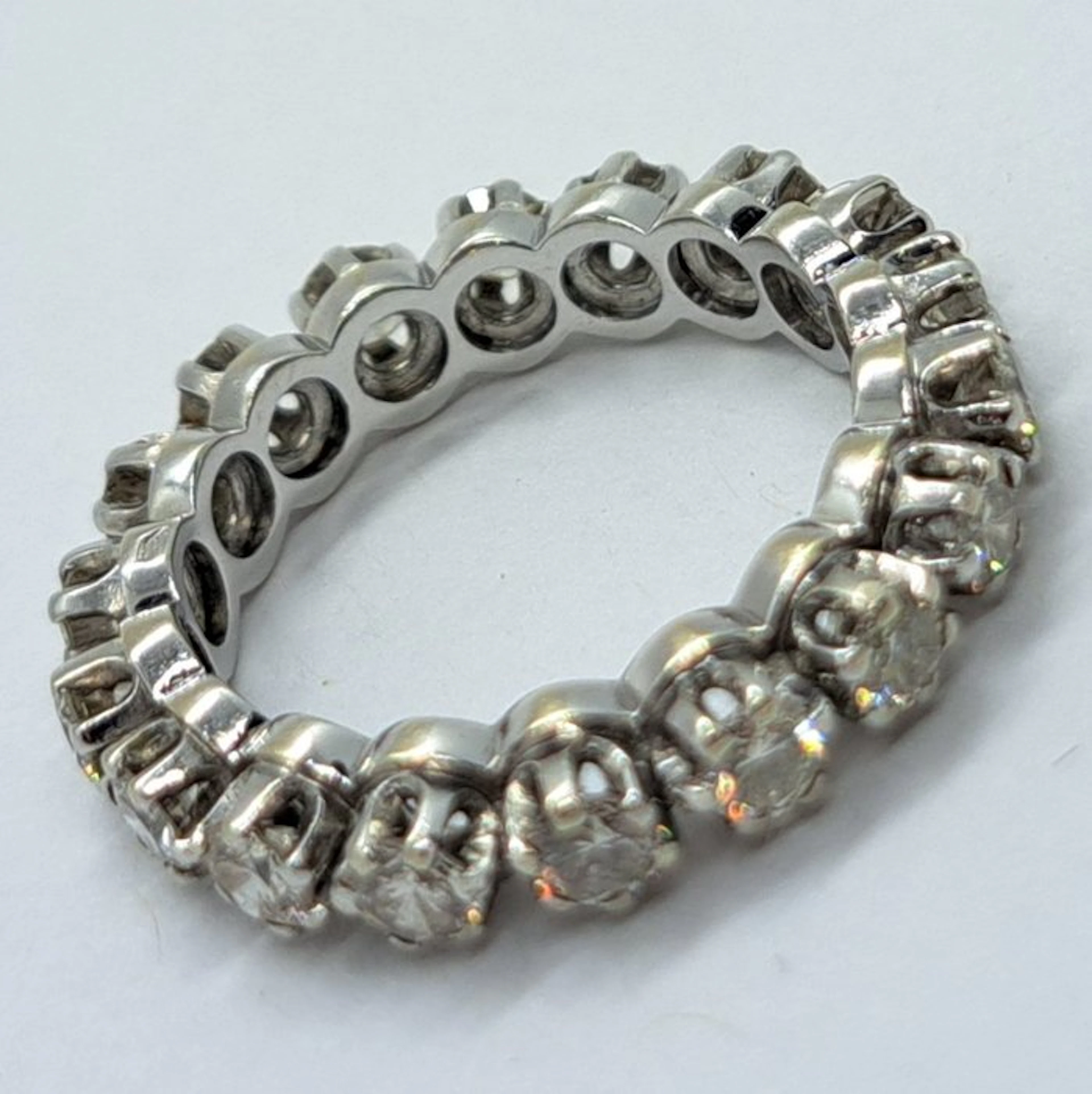 Engagement ring - 18 kt. White gold - 0.90ct. tw. Diamond (Natural)