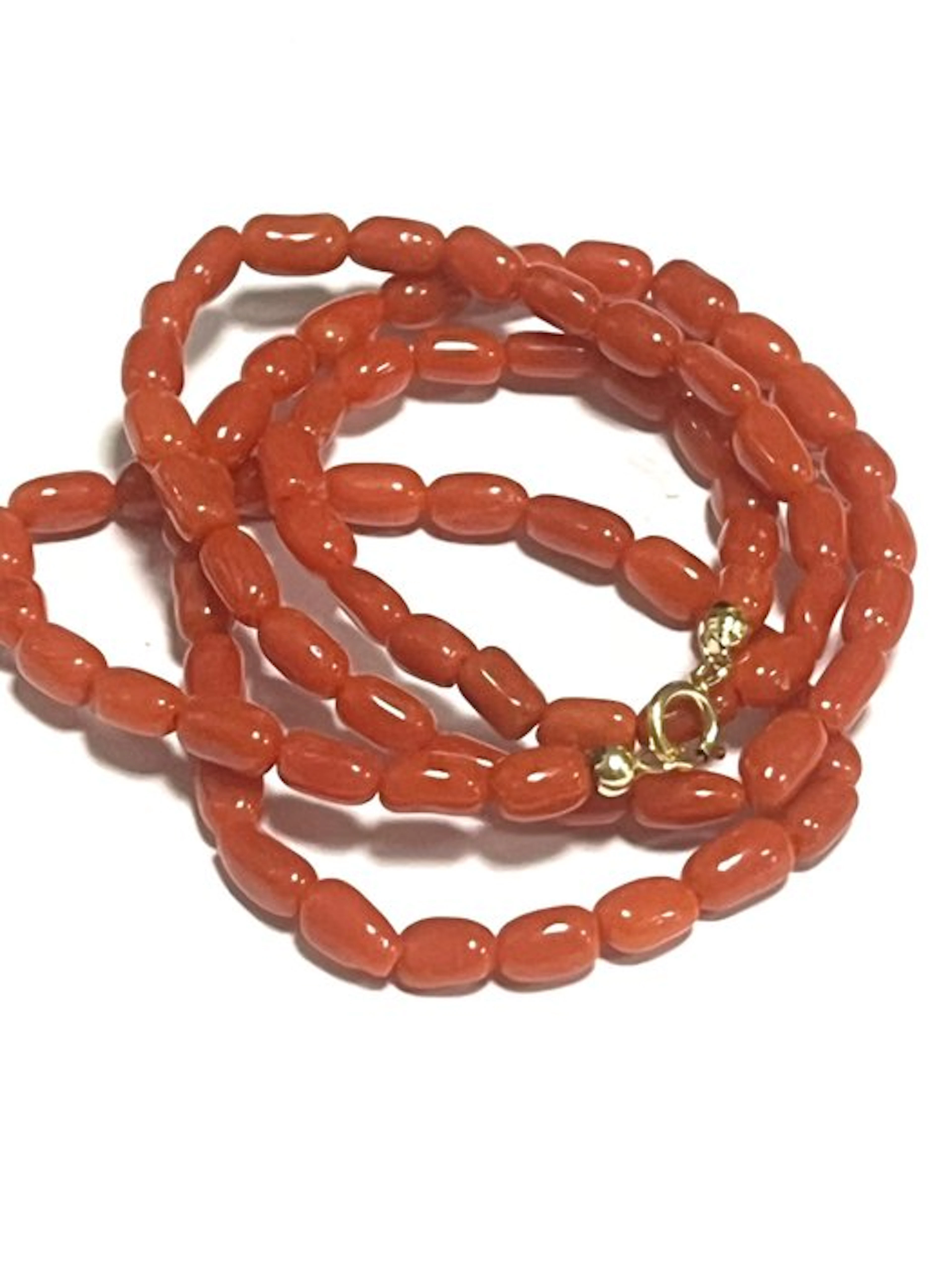 No reserve price - Necklace - 18 kt. Yellow gold Coral - Rosso Sardegna