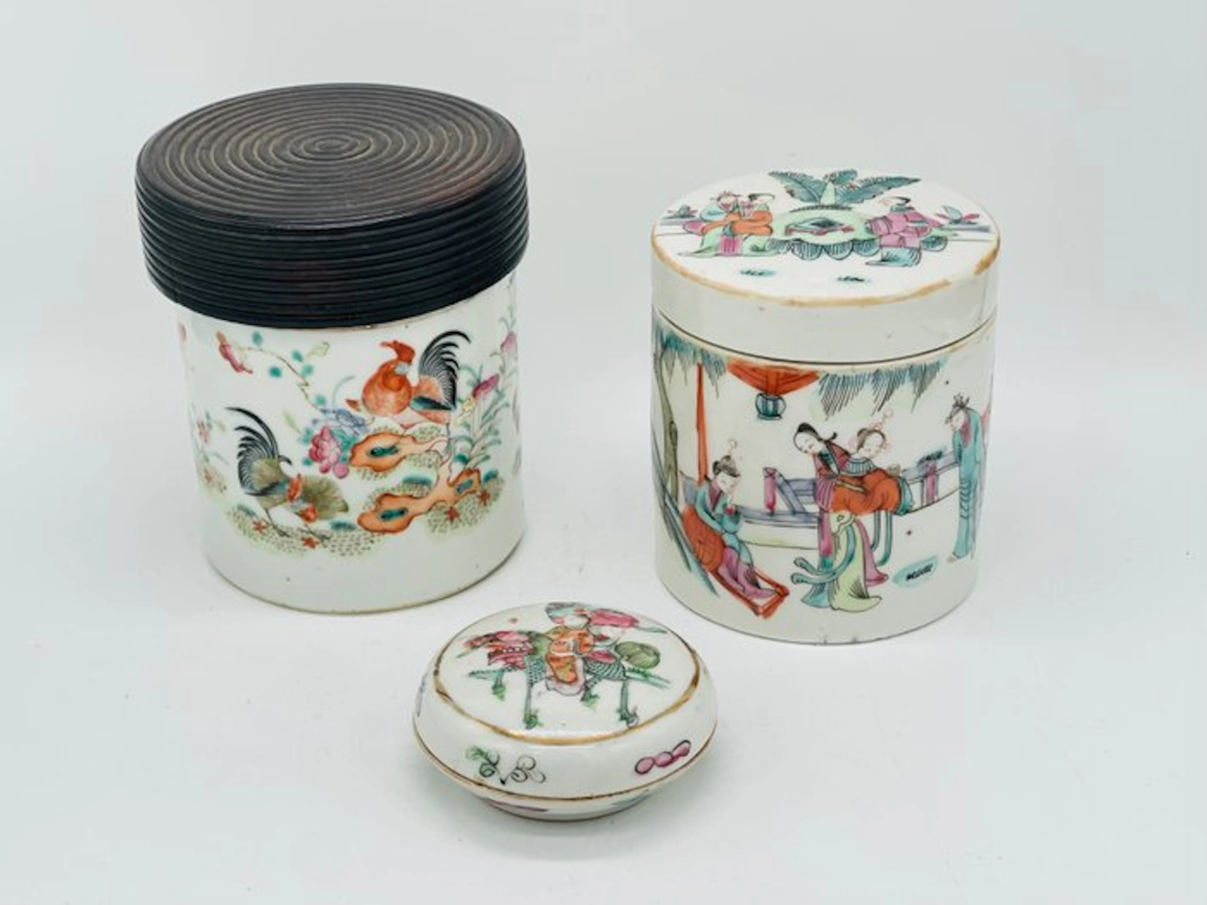 Box (3) - Porcelain, Wood - Collection of boxes