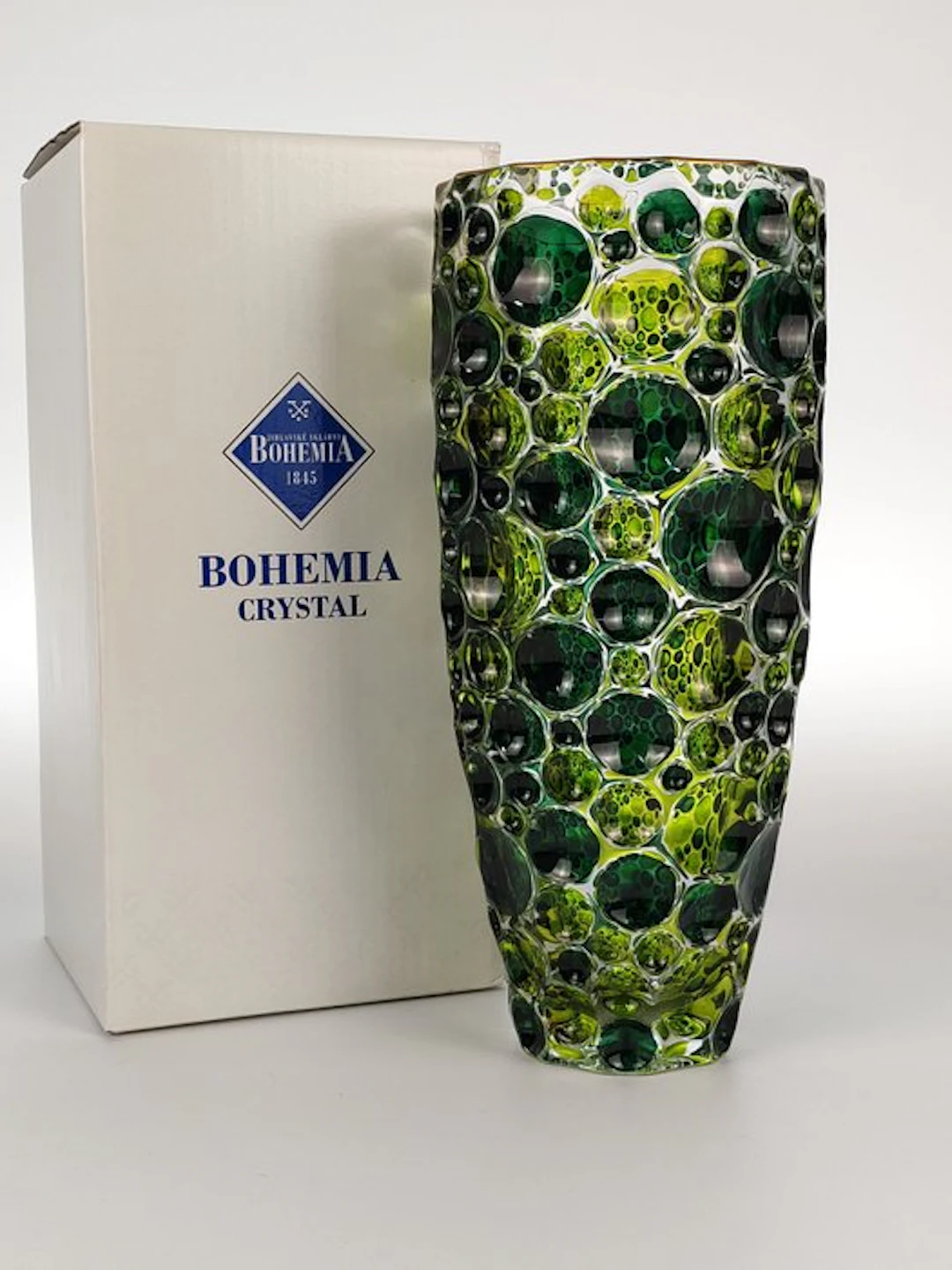 Vase - Crystal, Enamel - Green 'n gold Lisbon