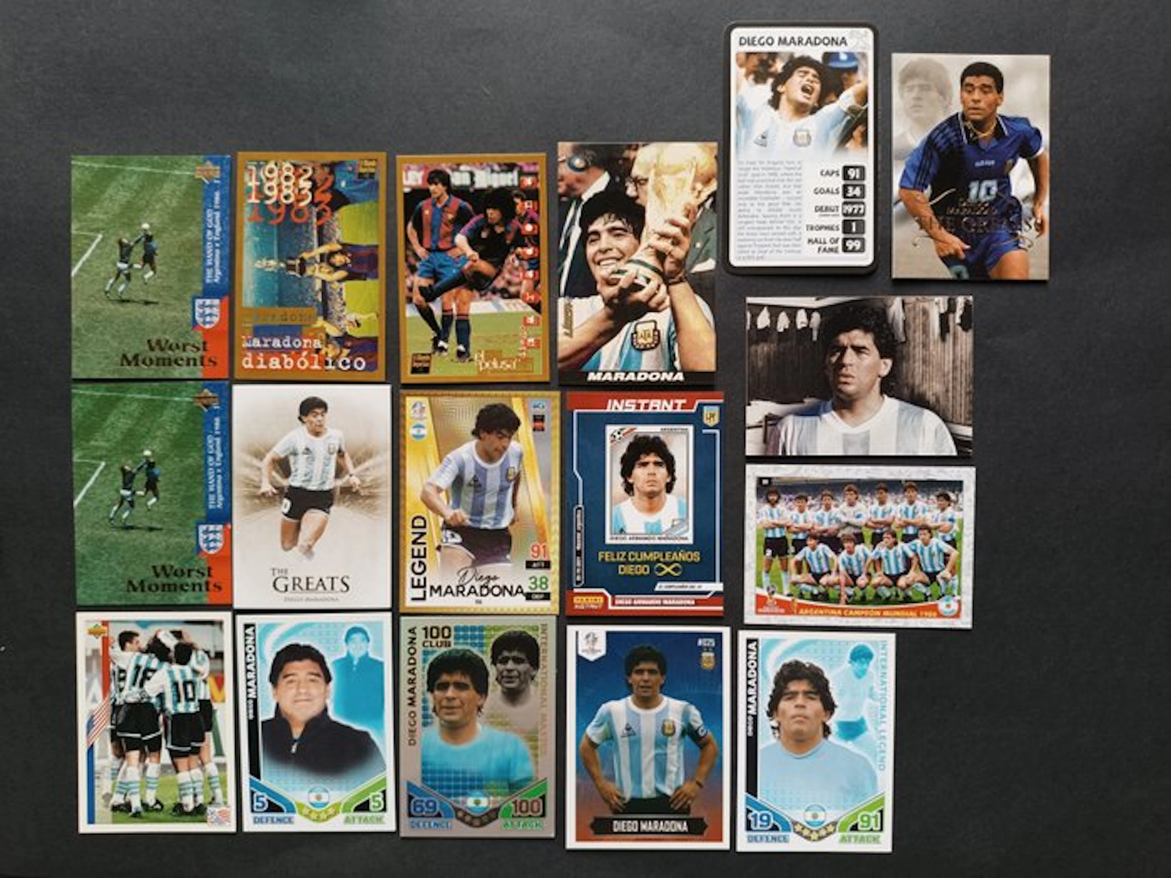 Panini 15 Figurine e Cards Diego Armando Maradona...