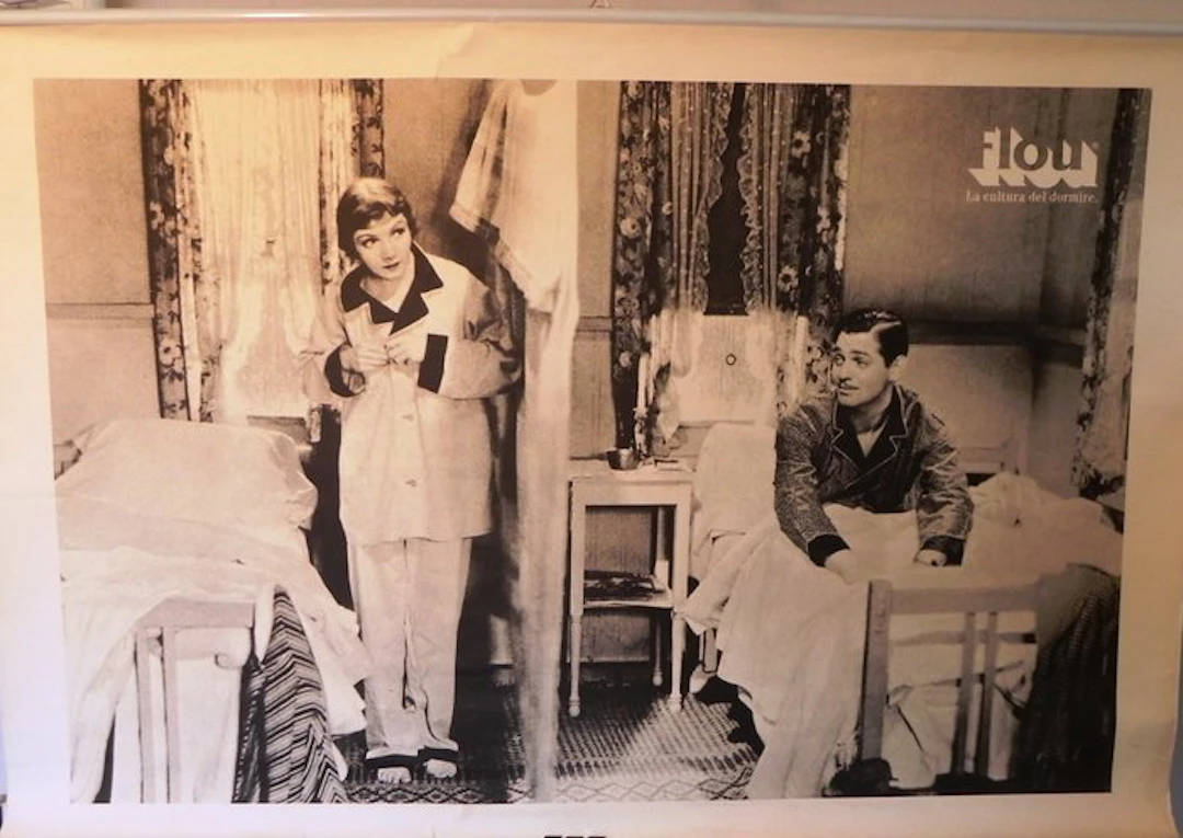 Frank Capra - E' accaduto una notte - poster Clark Gable e Claudette Colbert