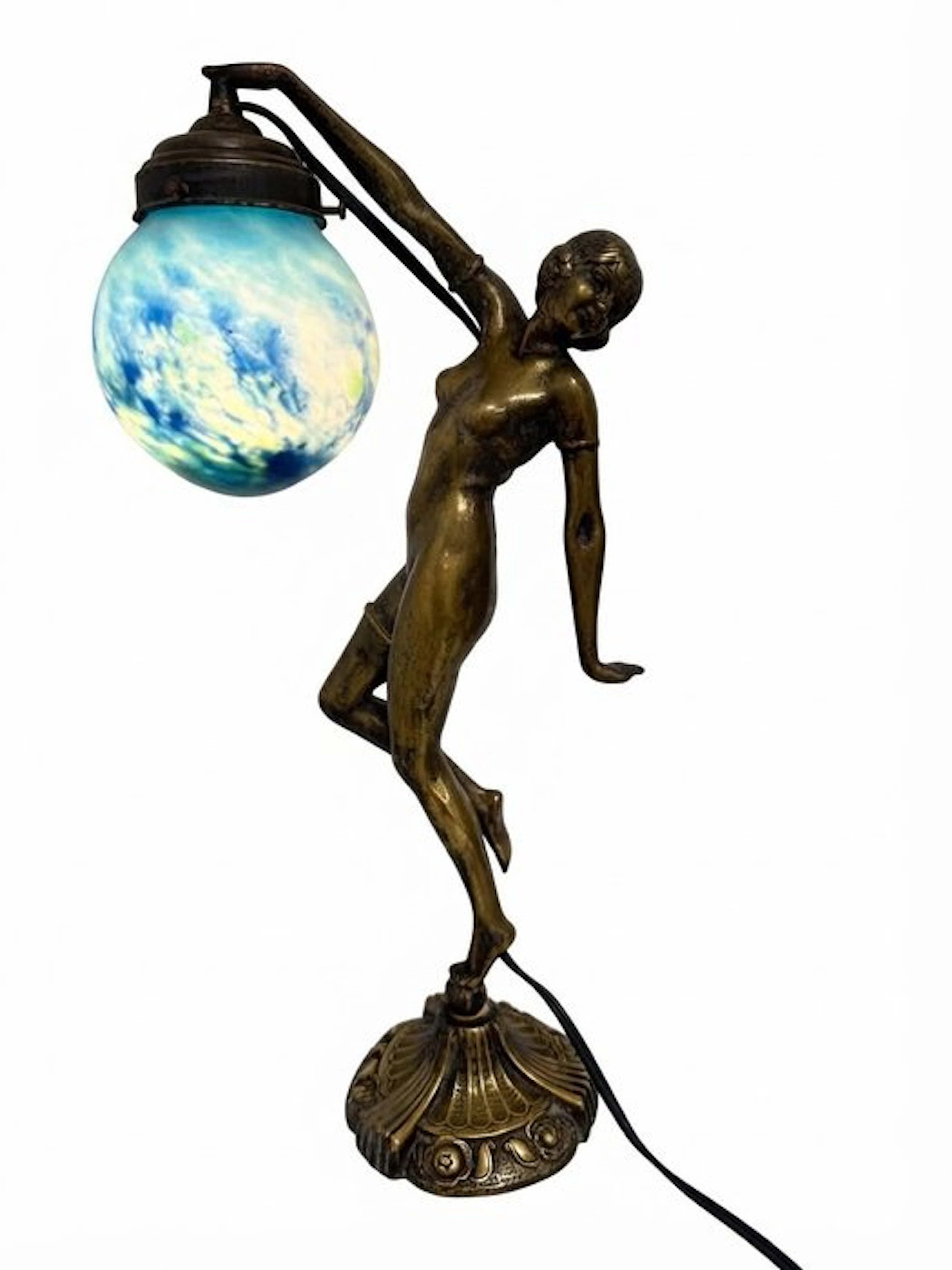 Le Verre Français - Table lamp - A/92 - Gilt bronze - Art Deco
