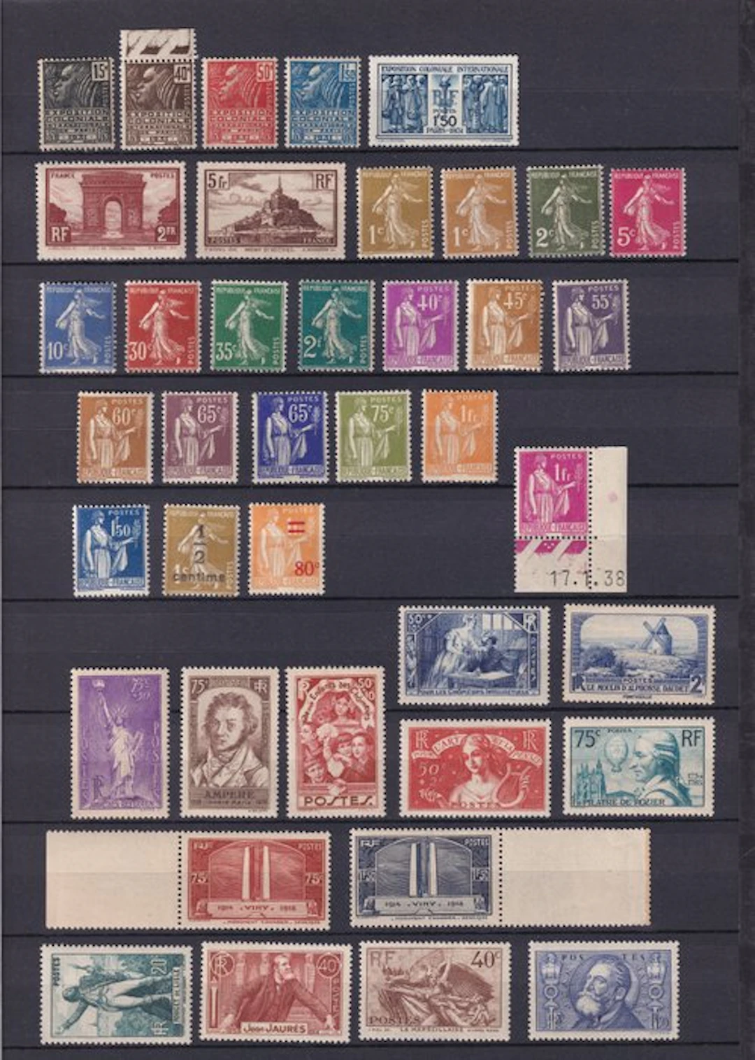 France 1929/1936 - Sans charnière, cote 650€, superbe collection - Yvert n°258 à 319