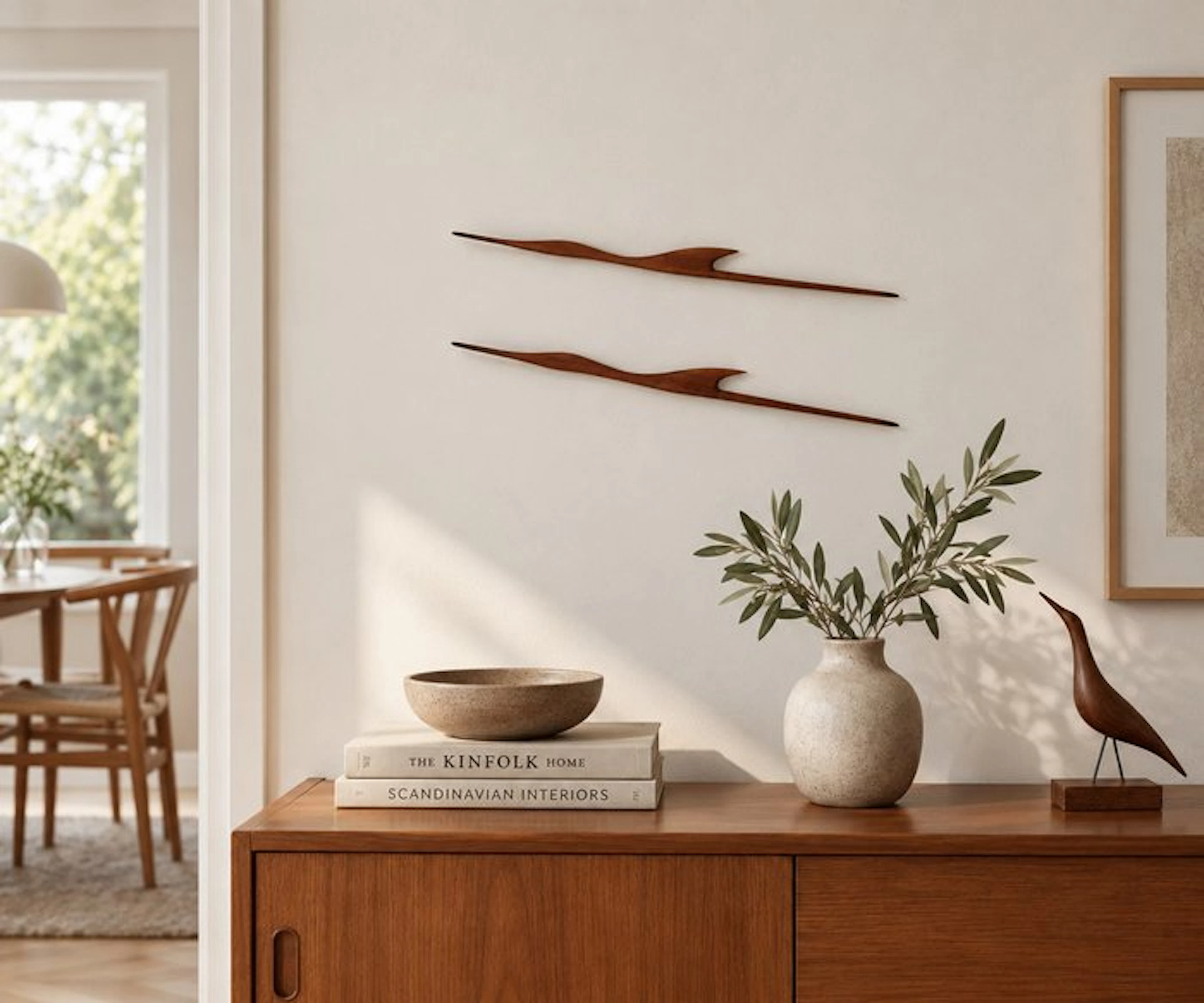 Wall decoration (2) - Deense Fabrikant - Stylized flying herons/cranes