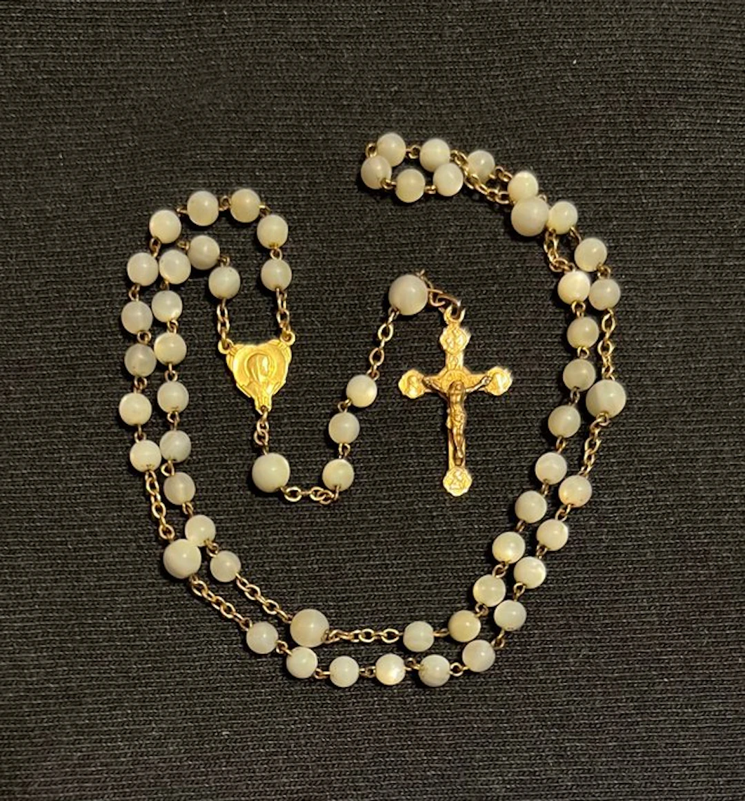 Rosary - Gold plated - 1930-1940 - Nacre
