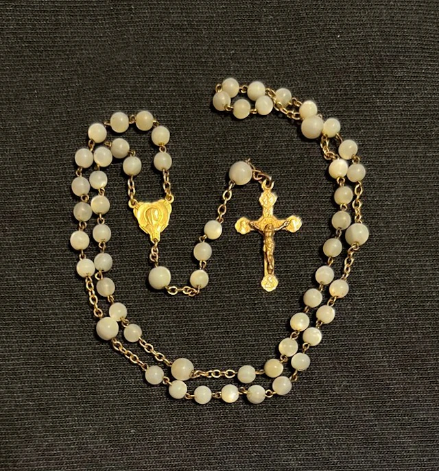 Rosary - Gold plated - 1930-1940 - Nacre
