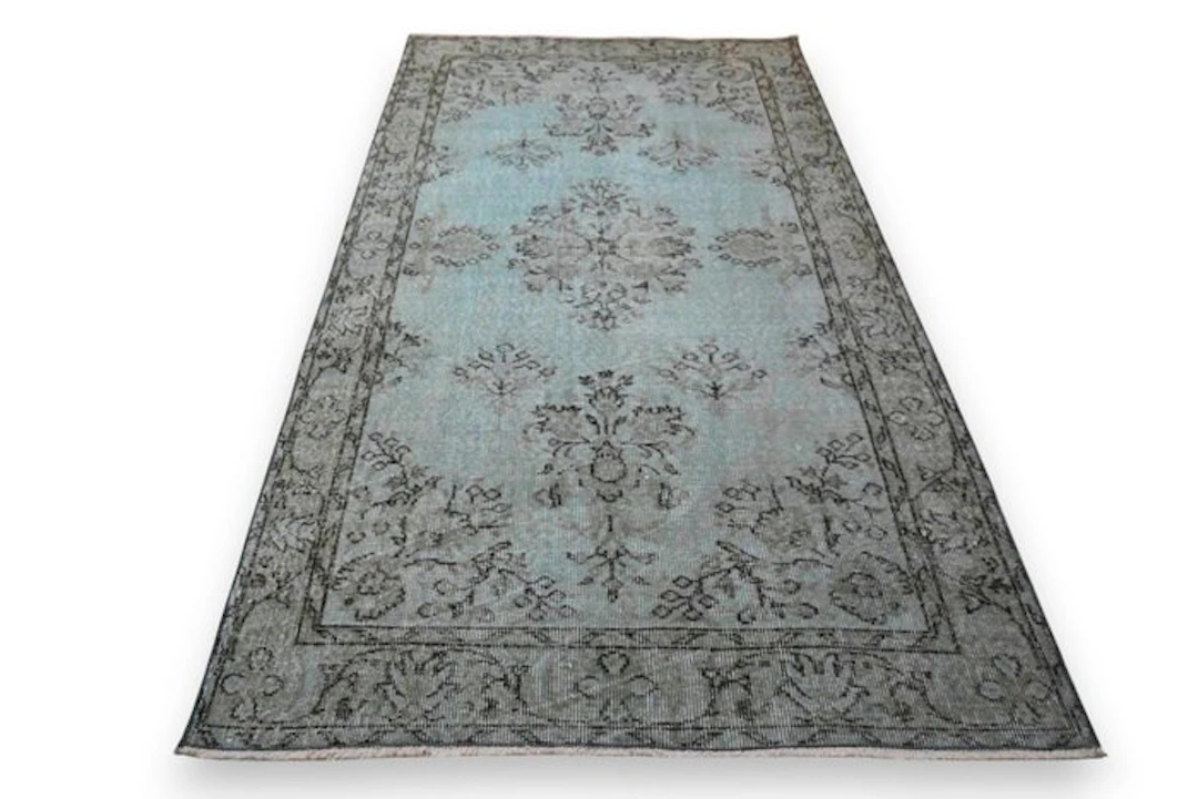 Light blue vintage - Rug - 210 cm - 110 cm - with certificate