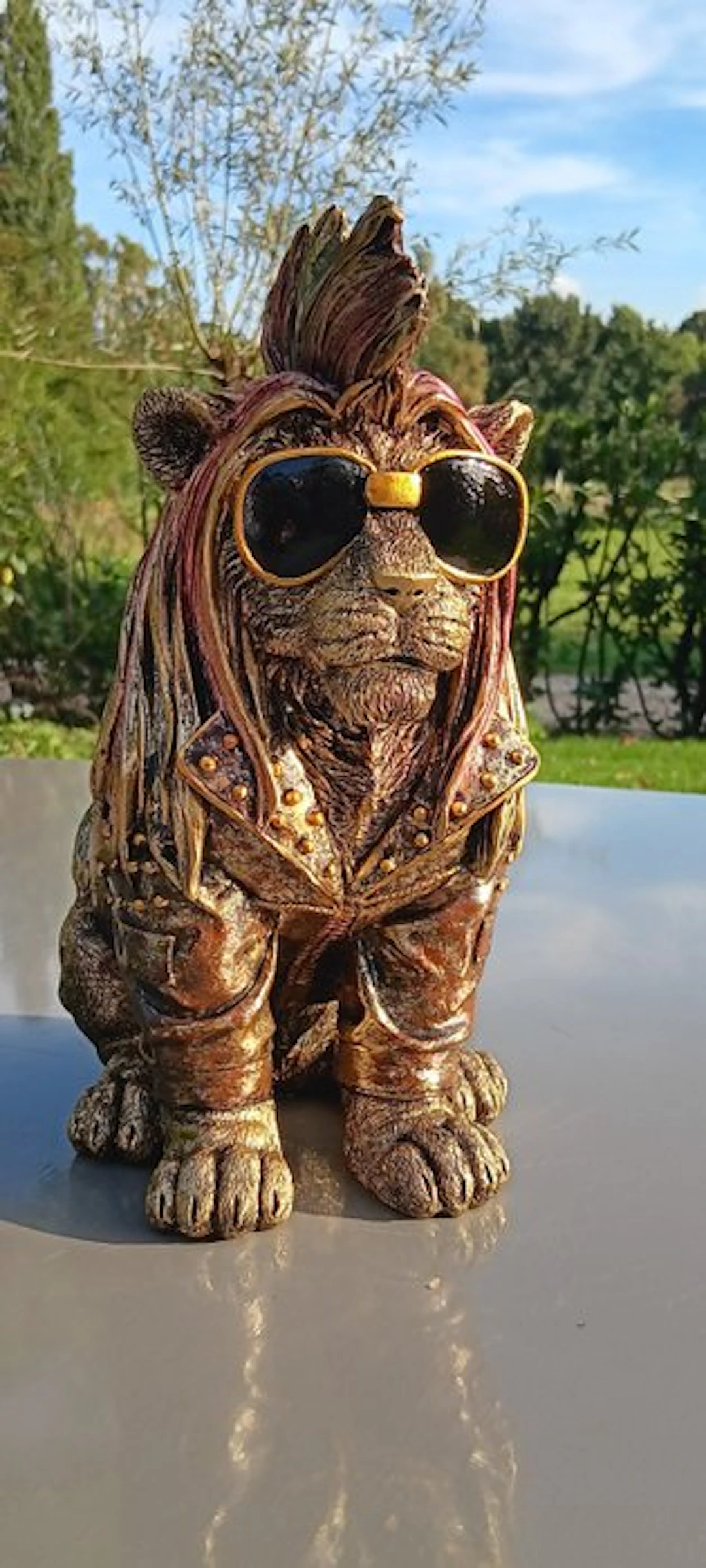 Statue, Steampunk leeuw - 27 cm - resin