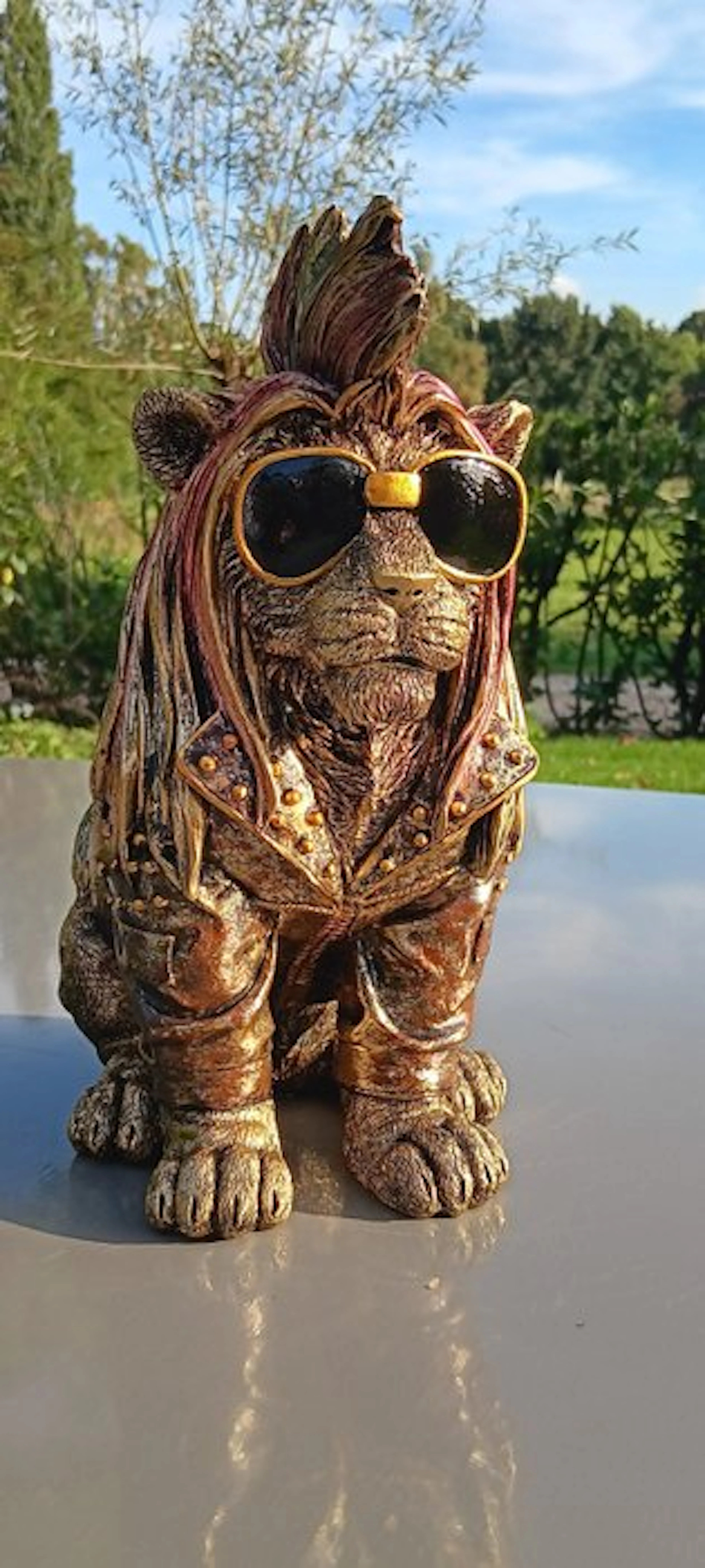 Statue, Steampunk leeuw - 27 cm - resin