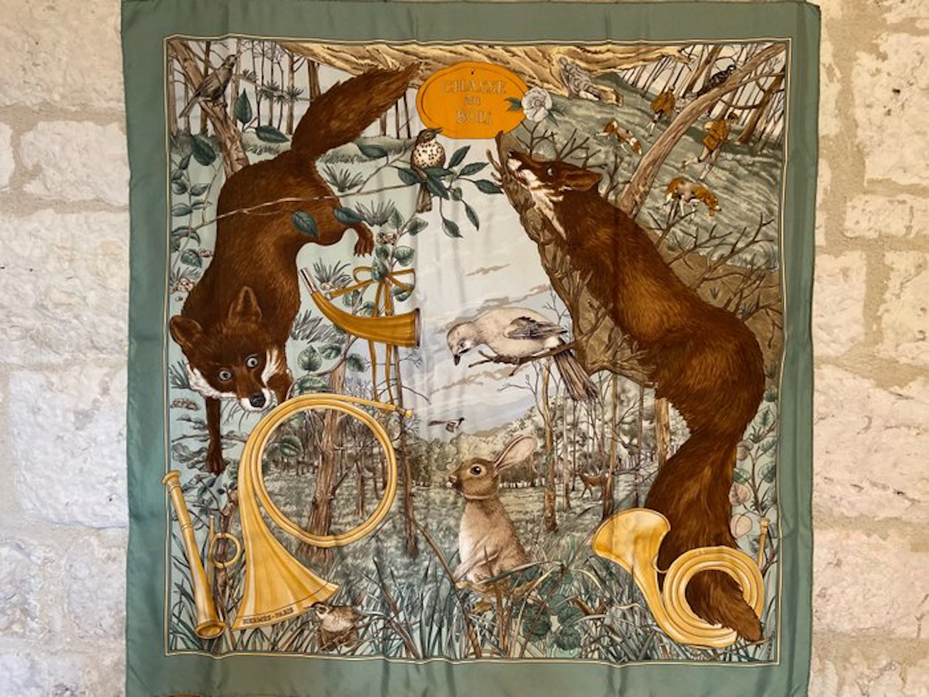 Hermès - " Chasse Au Bois" par Carl de Parcevaux 1995 - Scarf
