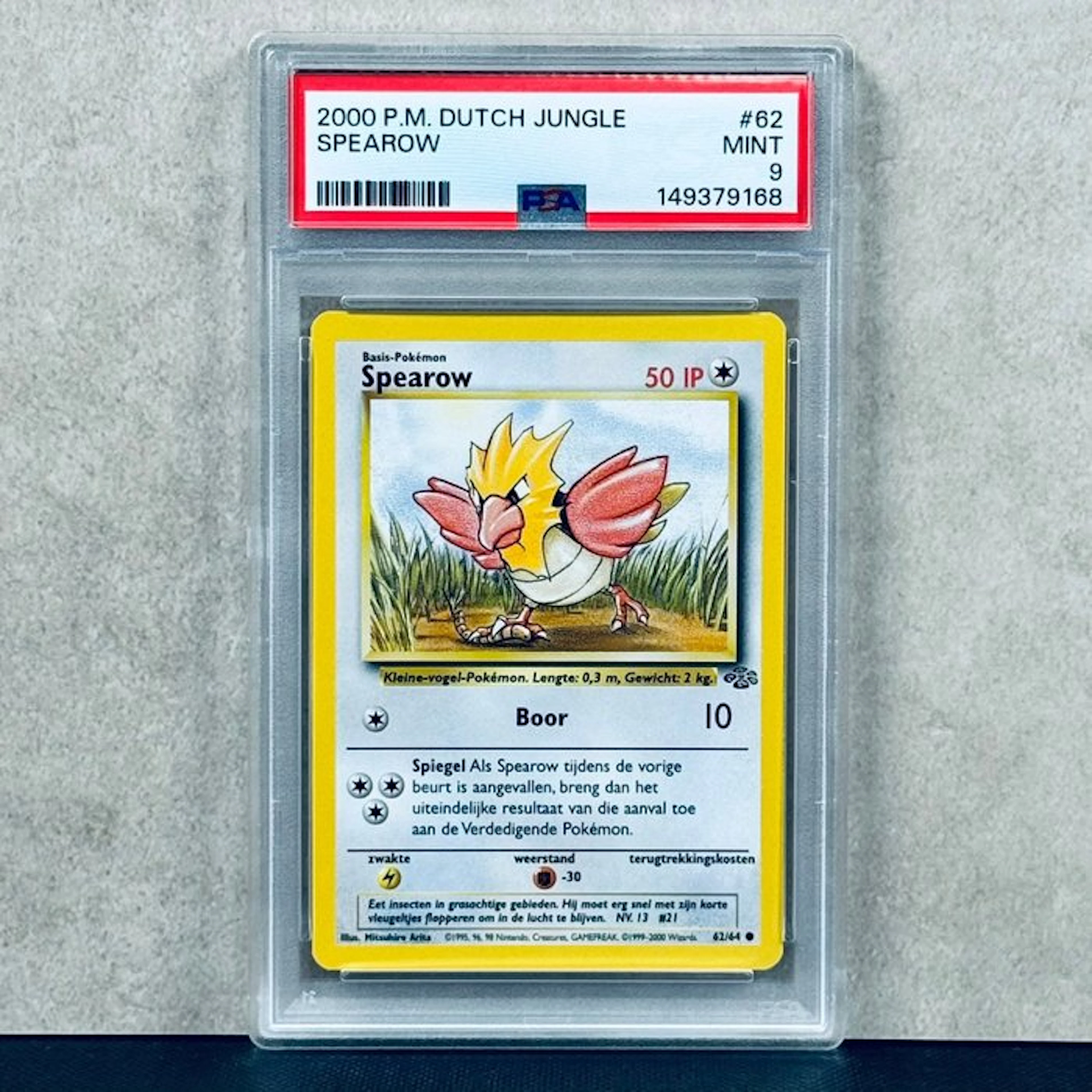 Pokémon Graded card - SPEAROW #62 2000 P.M. DUTCH JUNGLE - Pokémon - PSA 9