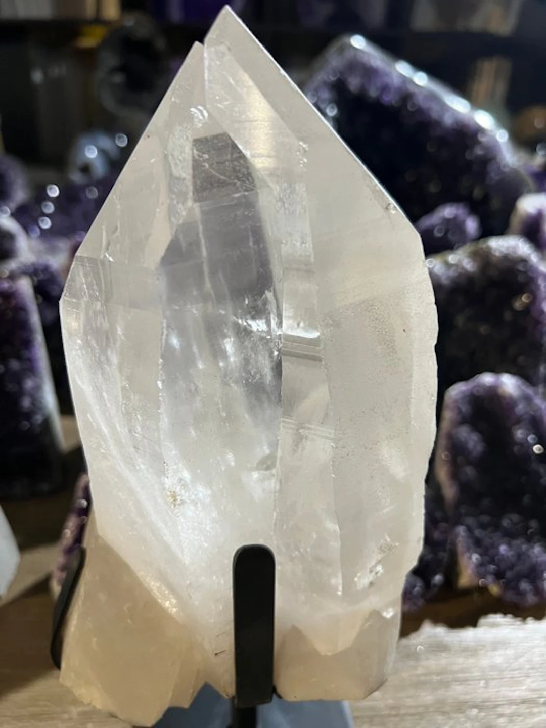 Rock crystal Crystal point - Height: 26 cm - Width: 15 cm- 3.8 kg - (1)