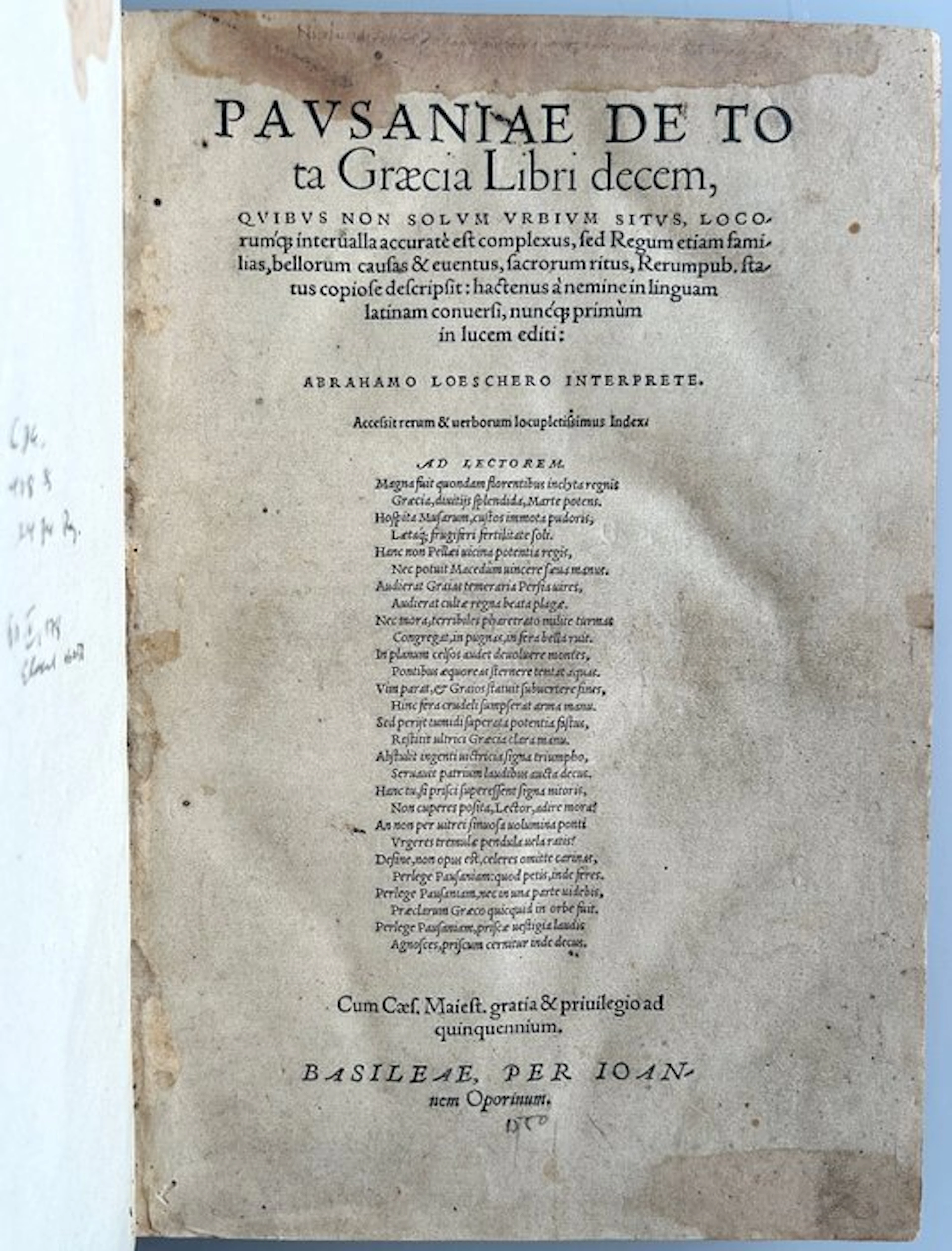 Pausanias - De Tota Graecia Libri Decem - 1550