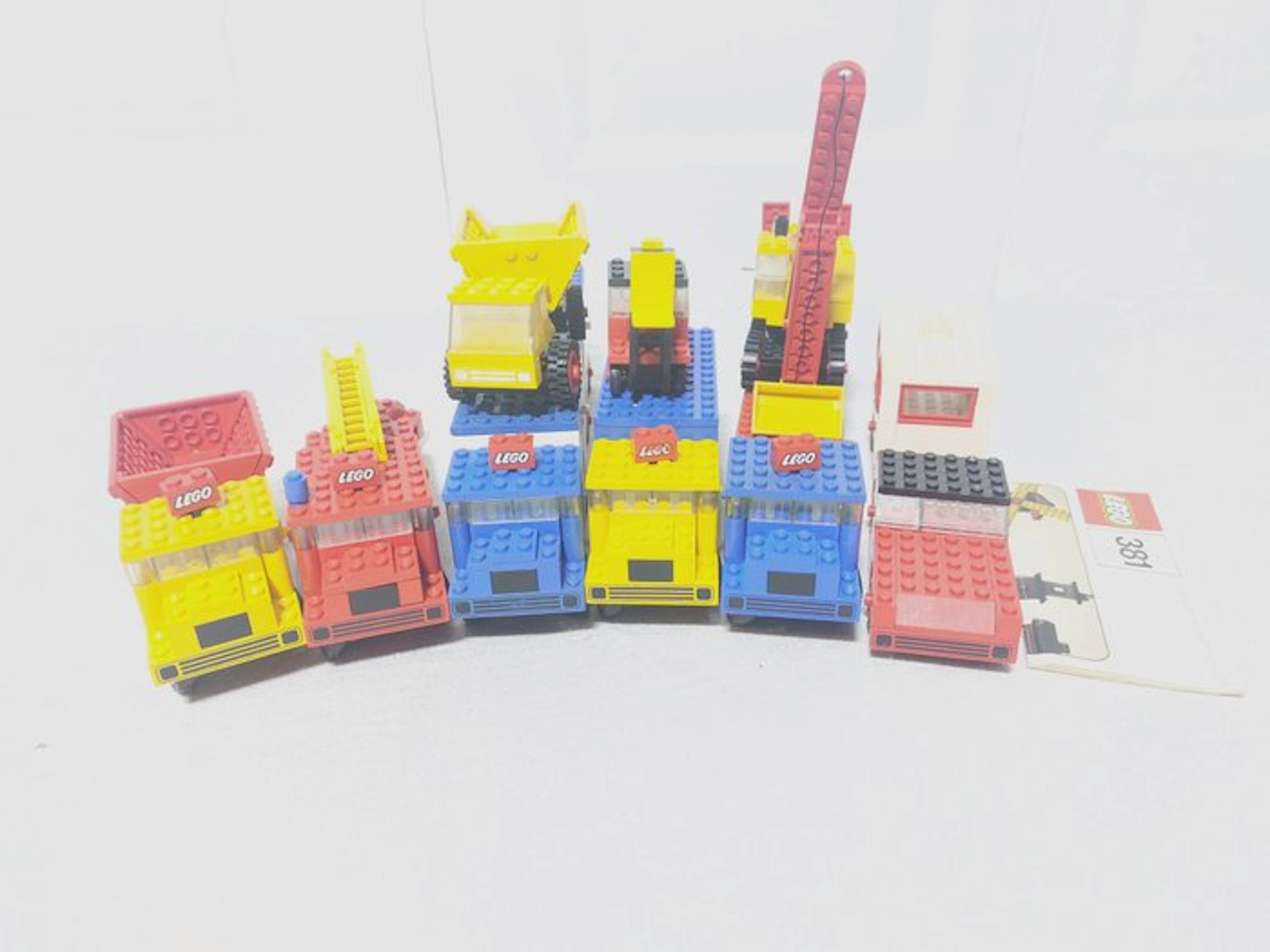LEGO Set - Legoland - 371, 374, 375, 379, 381, 383, 662 - 7x Grote voertuigen