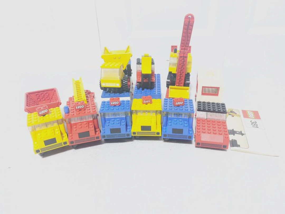 LEGO Set - Legoland - 371, 374, 375, 379, 381, 383, 662 - 7x Grote voertuigen