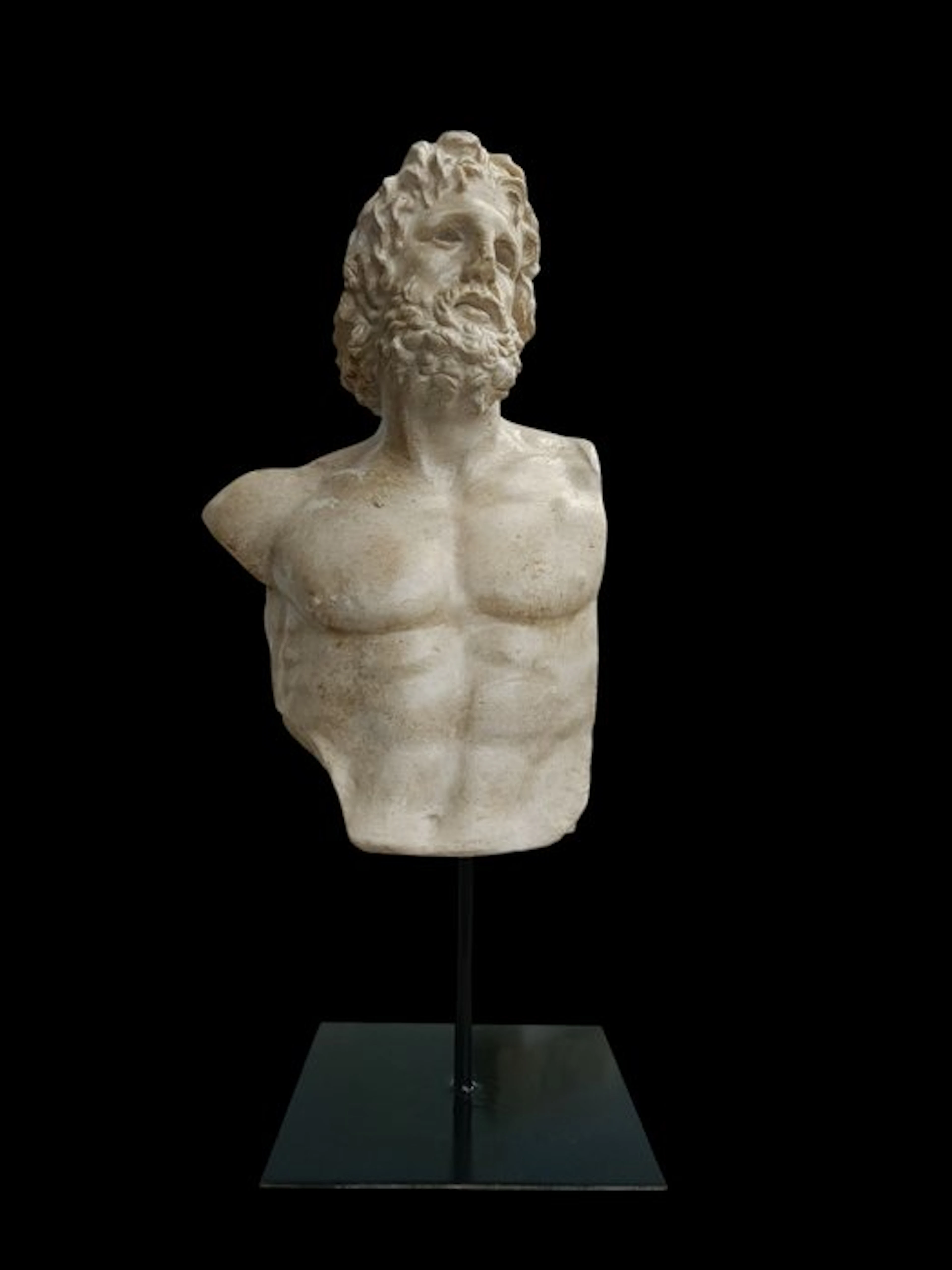 Sculpture, Busto Asclepio - 41 cm - marble powder