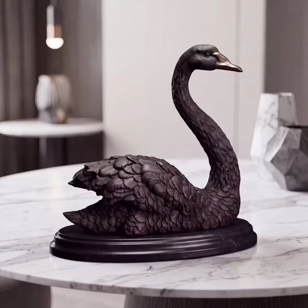 Statue, Exclusief sculptuur van een zwaan 32.5 cm / 6.2 kg kg - 31 cm - Bronze