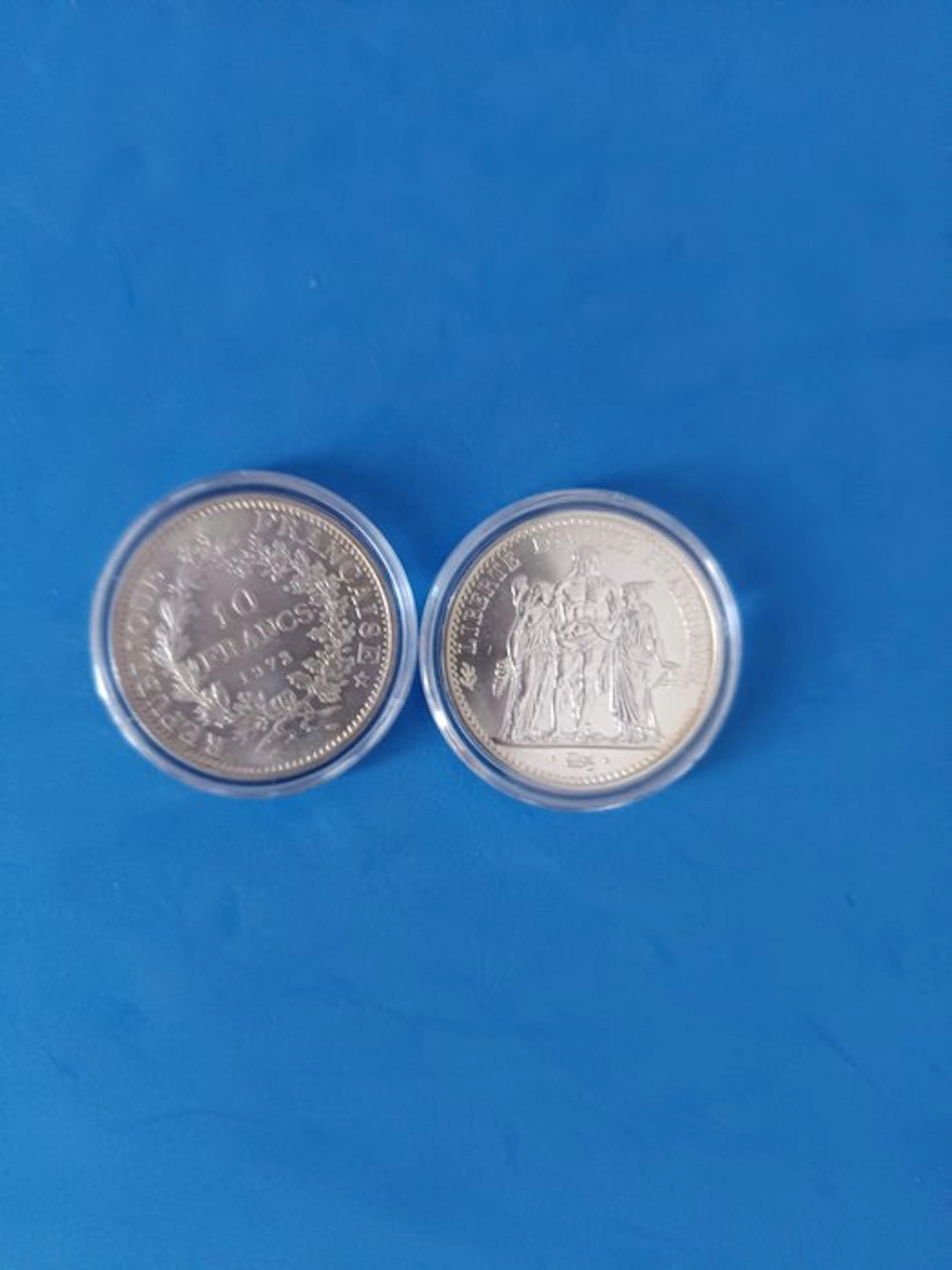 France. 10 Francs 1972 Hercule (lot de 2 monnaies en argent) (No reserve price)