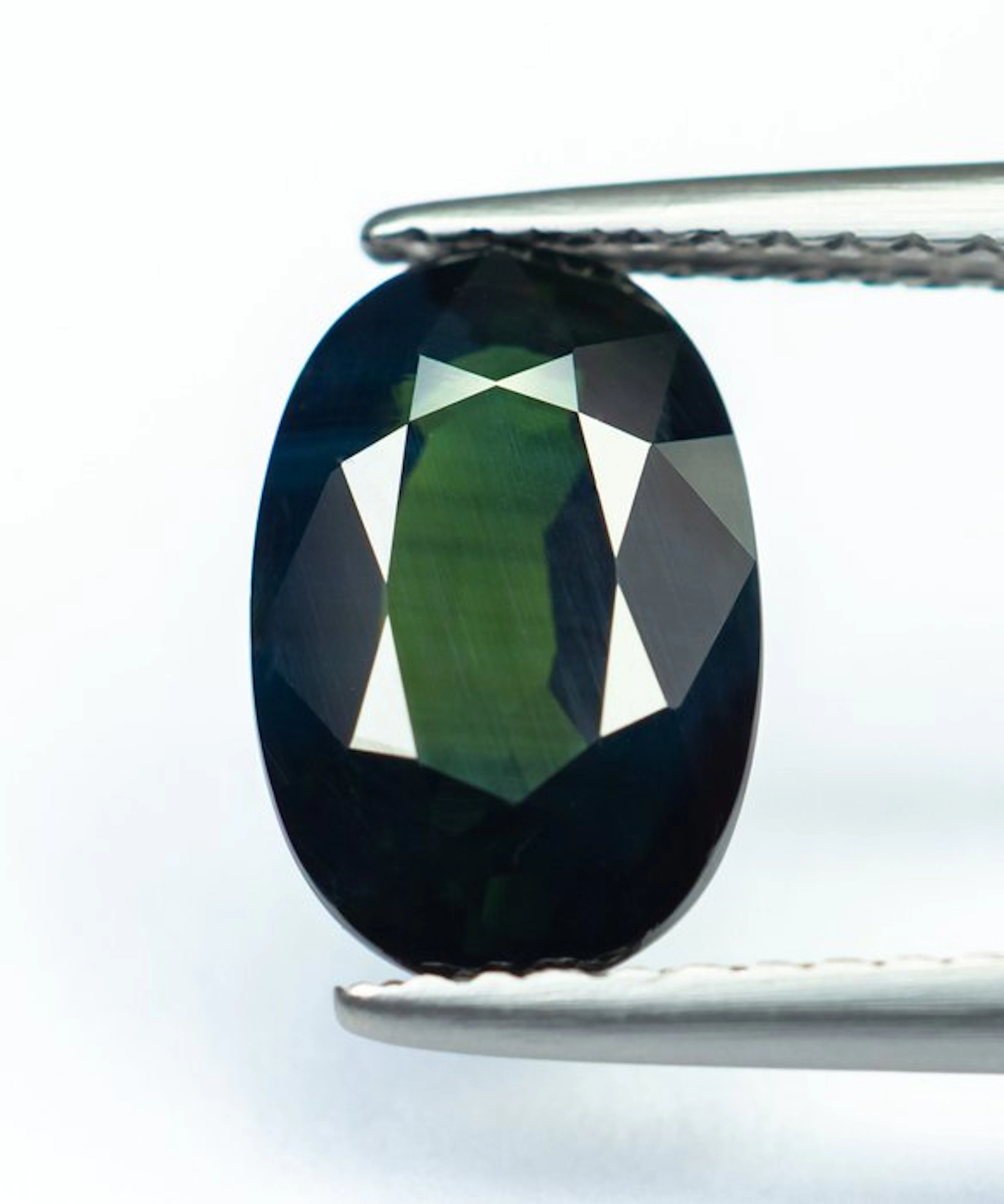 No reserve price Sapphire - 2.94 ct - Bellerophon Gemlab - Deep Greenish Blue