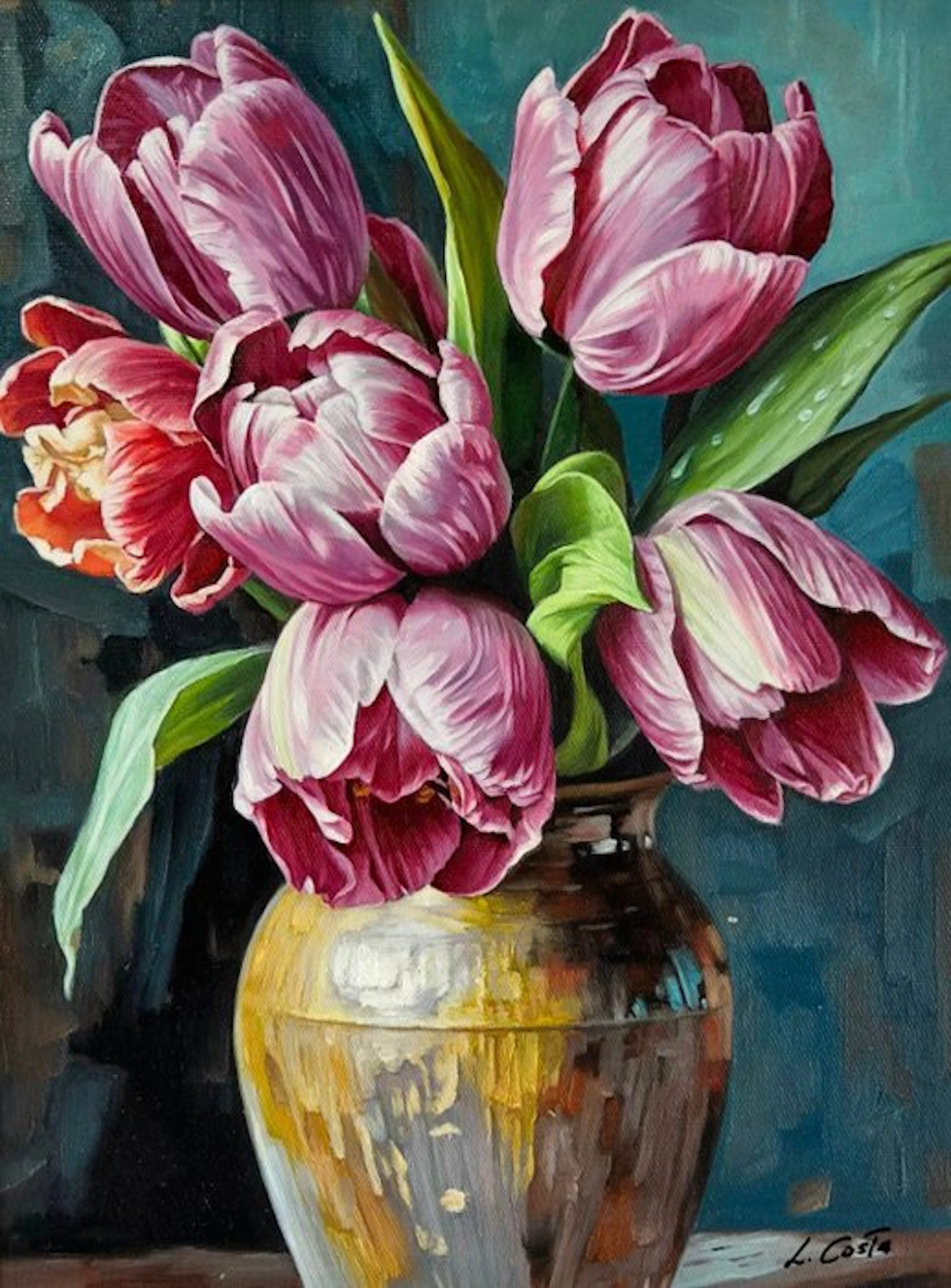 Luigi Costa (XX-XXI) - Tulipani in veste di seta