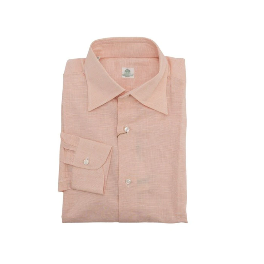 LUIGI BORRELLI - 15.5 - 39 - Dress Shirt Solmon Pink 100%...