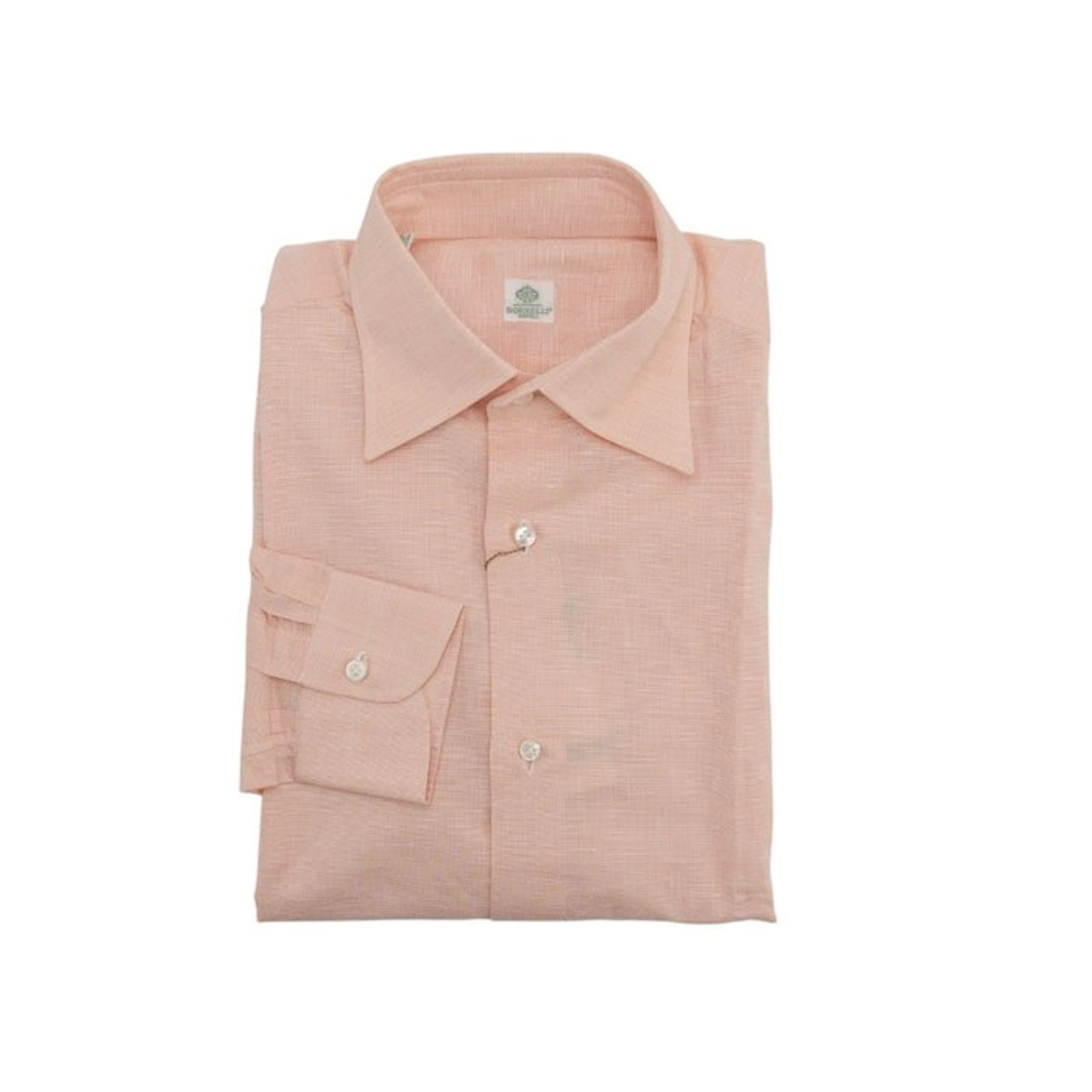 LUIGI BORRELLI - 15.5 - 39 - Dress Shirt Solmon Pink 100%...